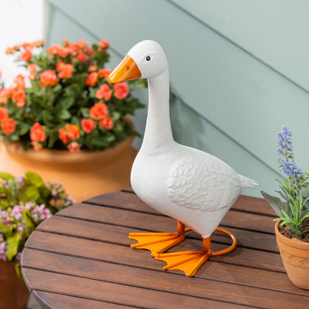 Georgie the Porch Goose Metal Statue, 13"