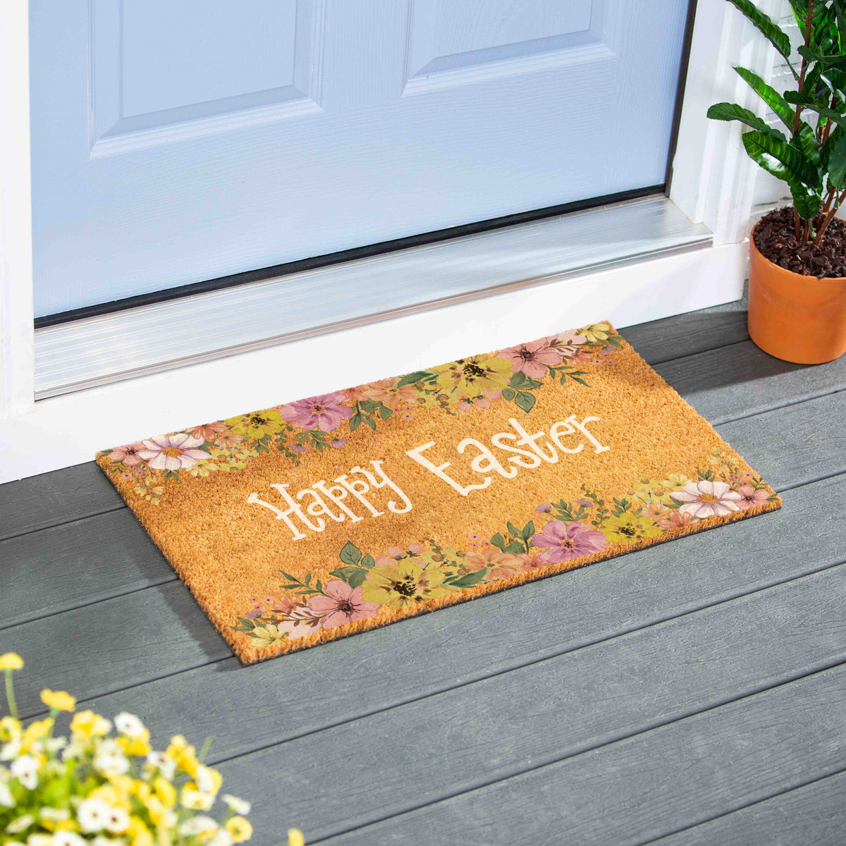 Evergreen Bunny Blooms Coir Mat Multicolor 71x41cm 2