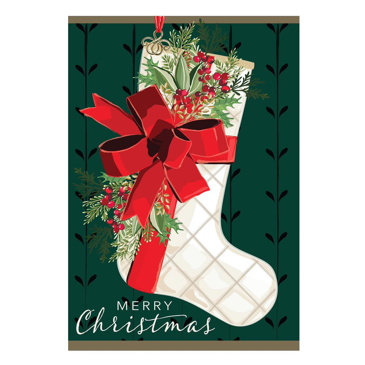 Evergreen Weihnachtsstrumpf Applike Hausflagge 2