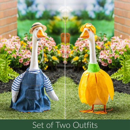 Giddy the Porch Goose Statuary Summer Outfit, Set of 2