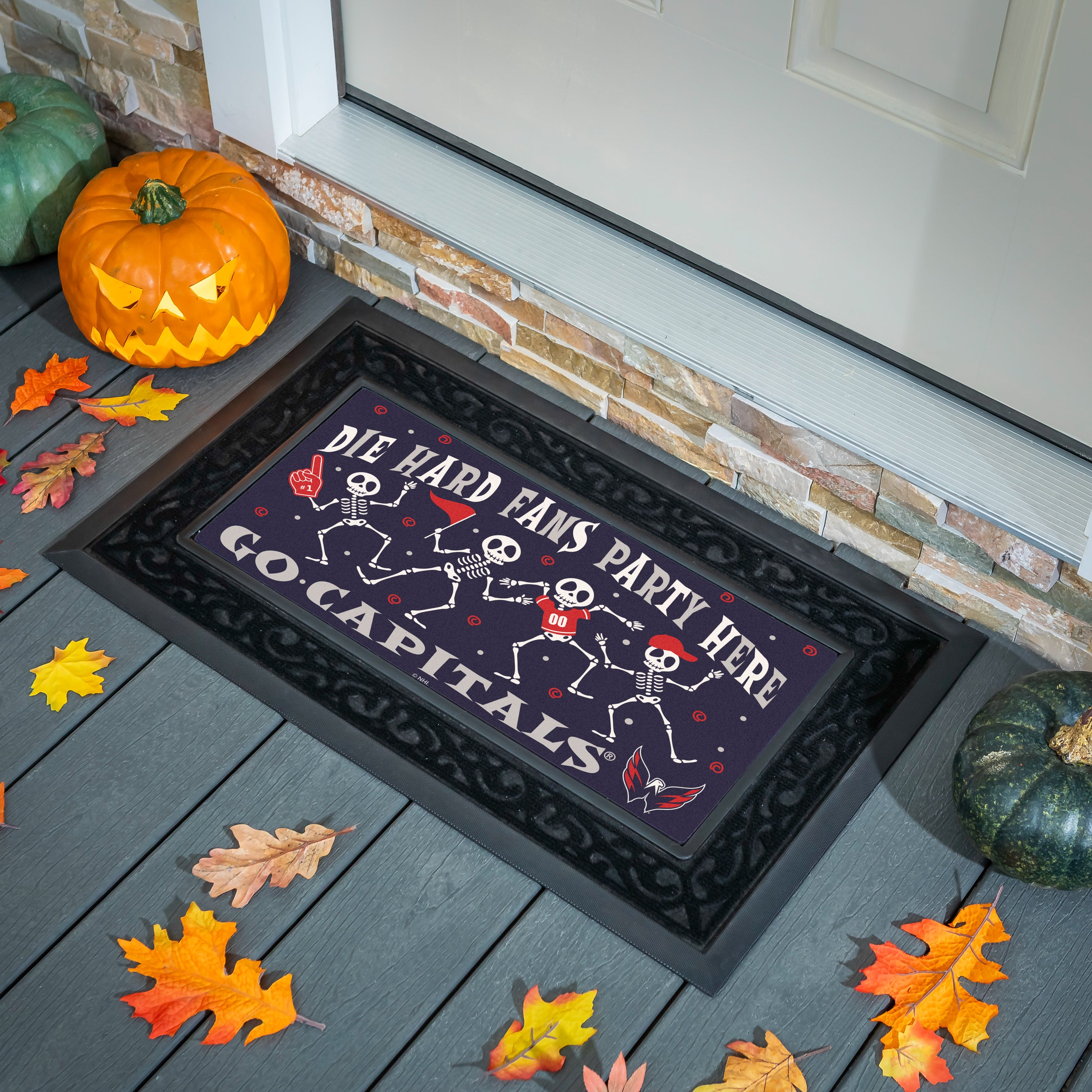 Washington Capitals Flocked Coir Halloween Sassafras Switch Mat