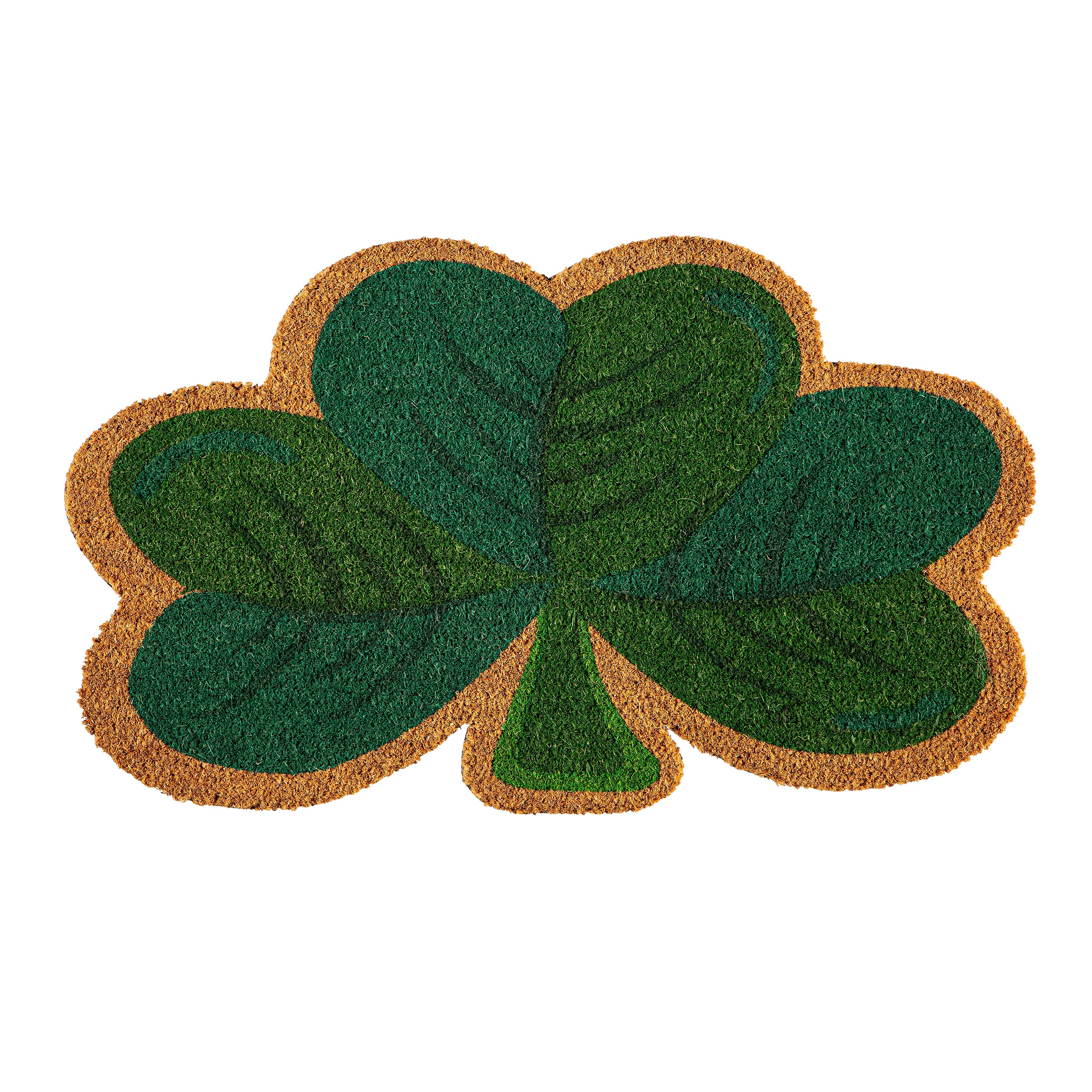 Shamrock ★ Cat　オーダー Happy St. Patrick's Day Shamrock Shaped Coir Mat – Evergreen