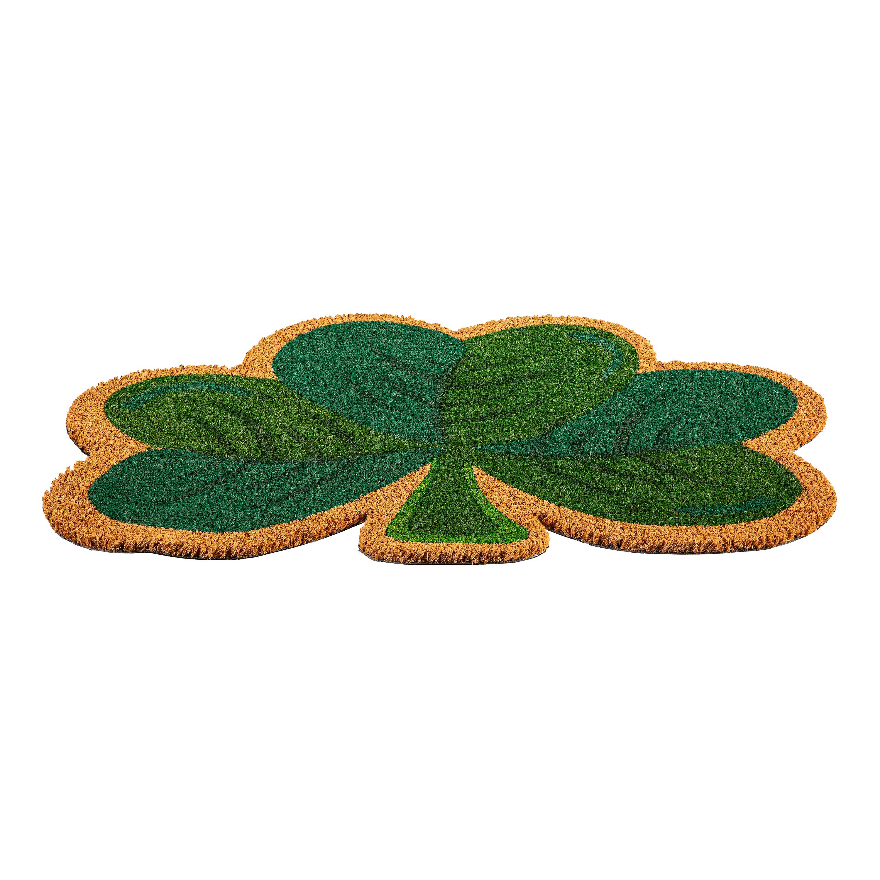 Happy St. Patrick's Day Shamrock Shaped Coir Mat – Evergreen