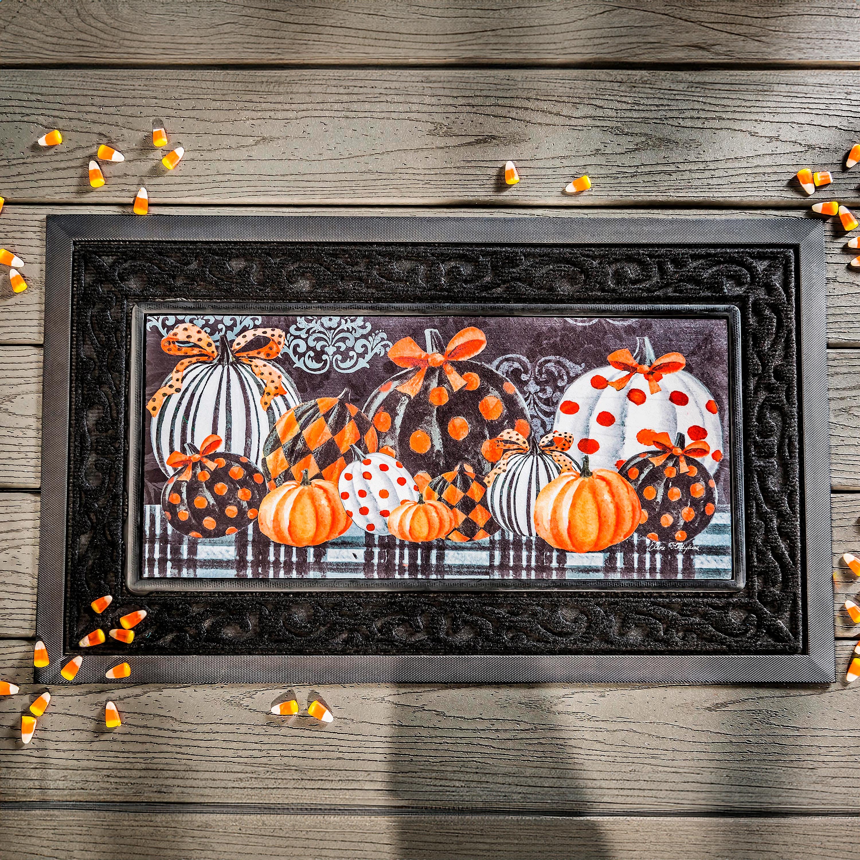 Elegant Pattern Pumpkins Sassafras Switch Mat – Evergreen
