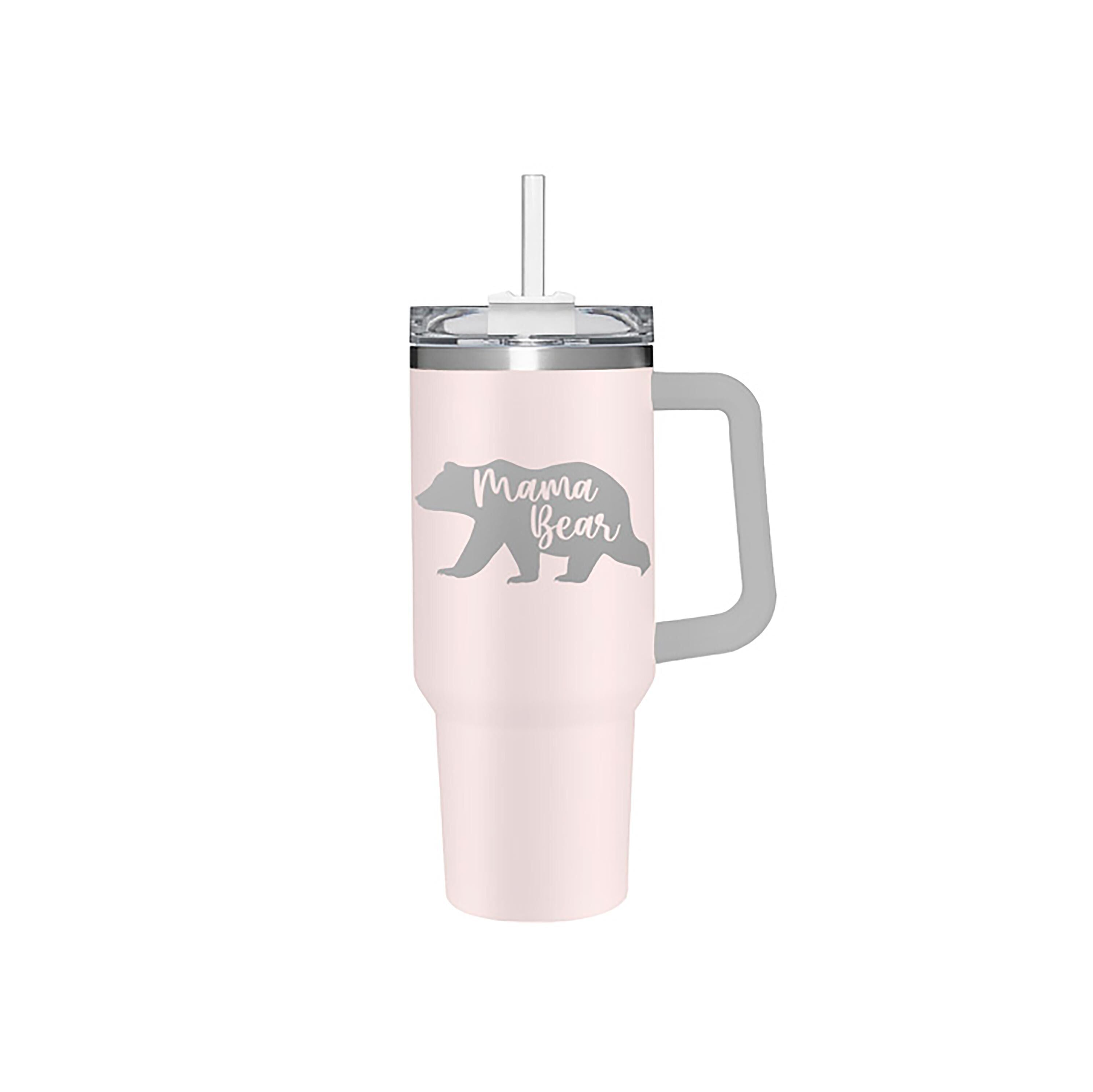 Mama Bear Canyon Cup, Double Wall Stainless Steel w/ Straw, 40oz