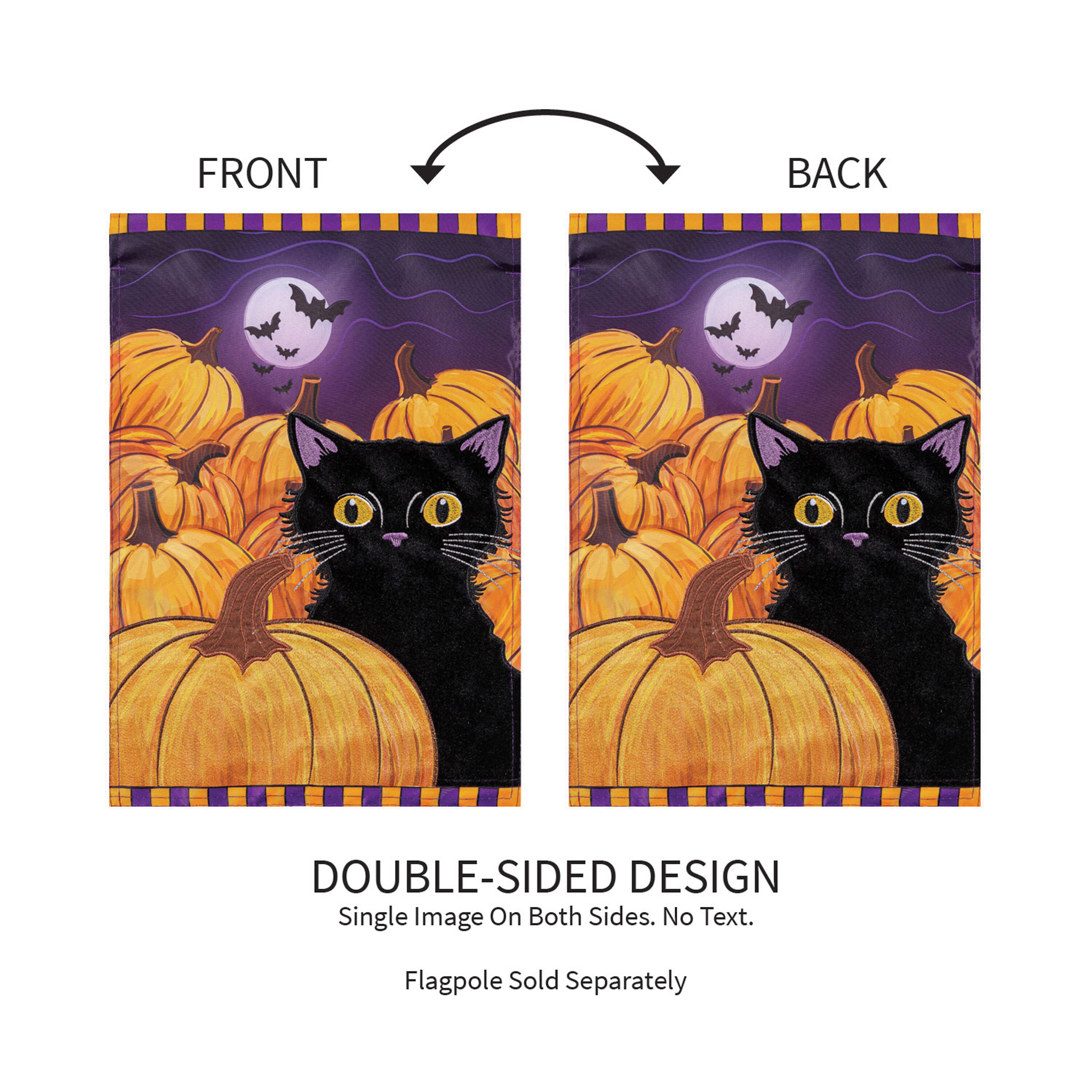 Evergreen Pumpkin Patch Cat Garden Flag - Thumbnail 3
