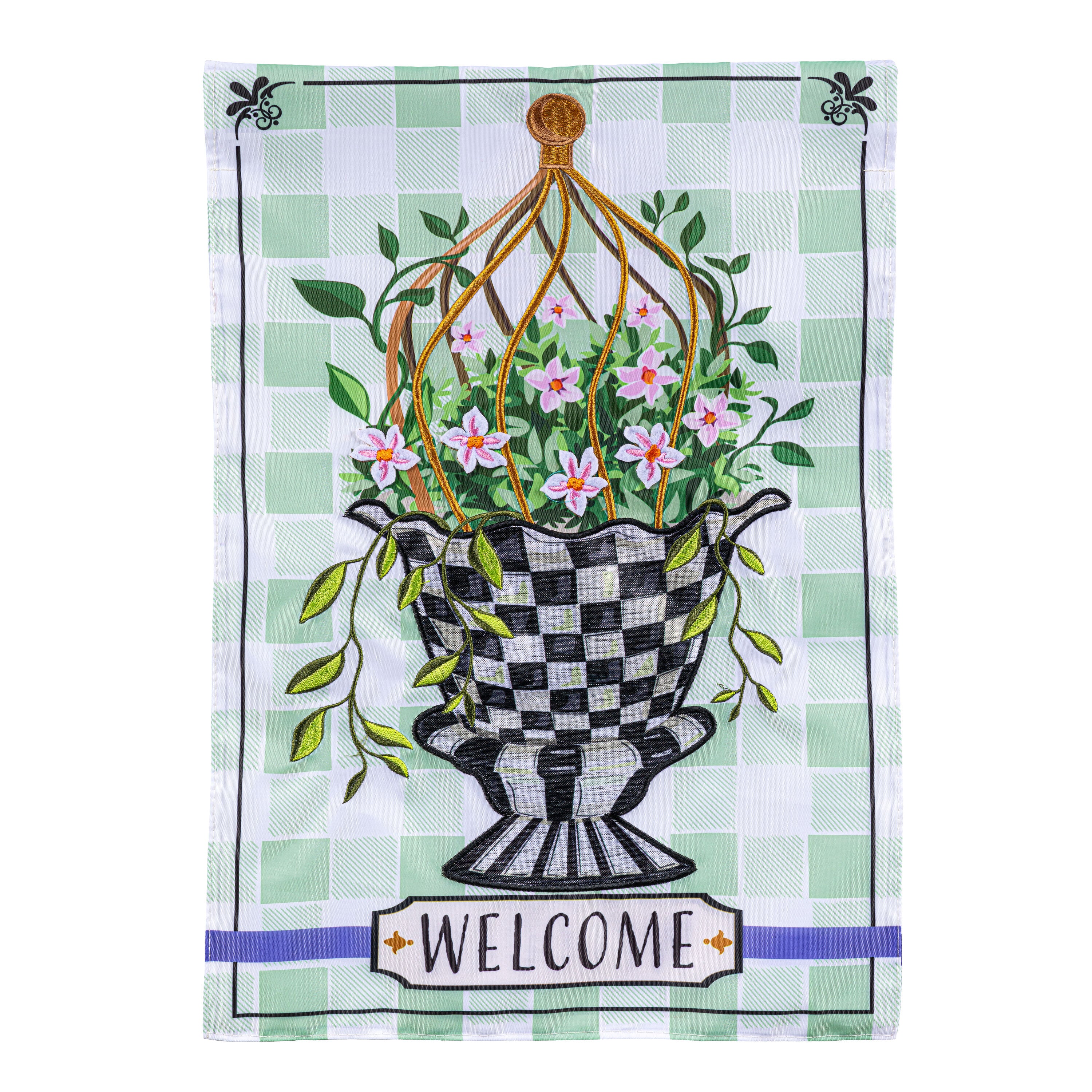 Evergreen Topiary Applique Garden Flag - Thumbnail 4