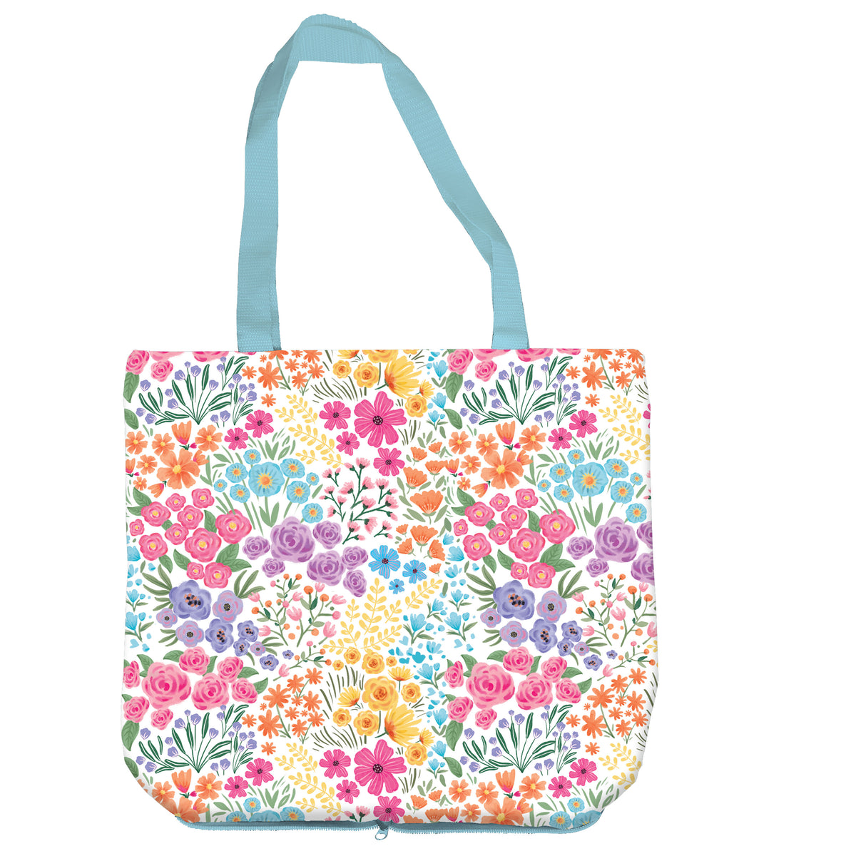 Hop Into Spring Tote Foldable Compact, Floral Ditsy, 15.5
