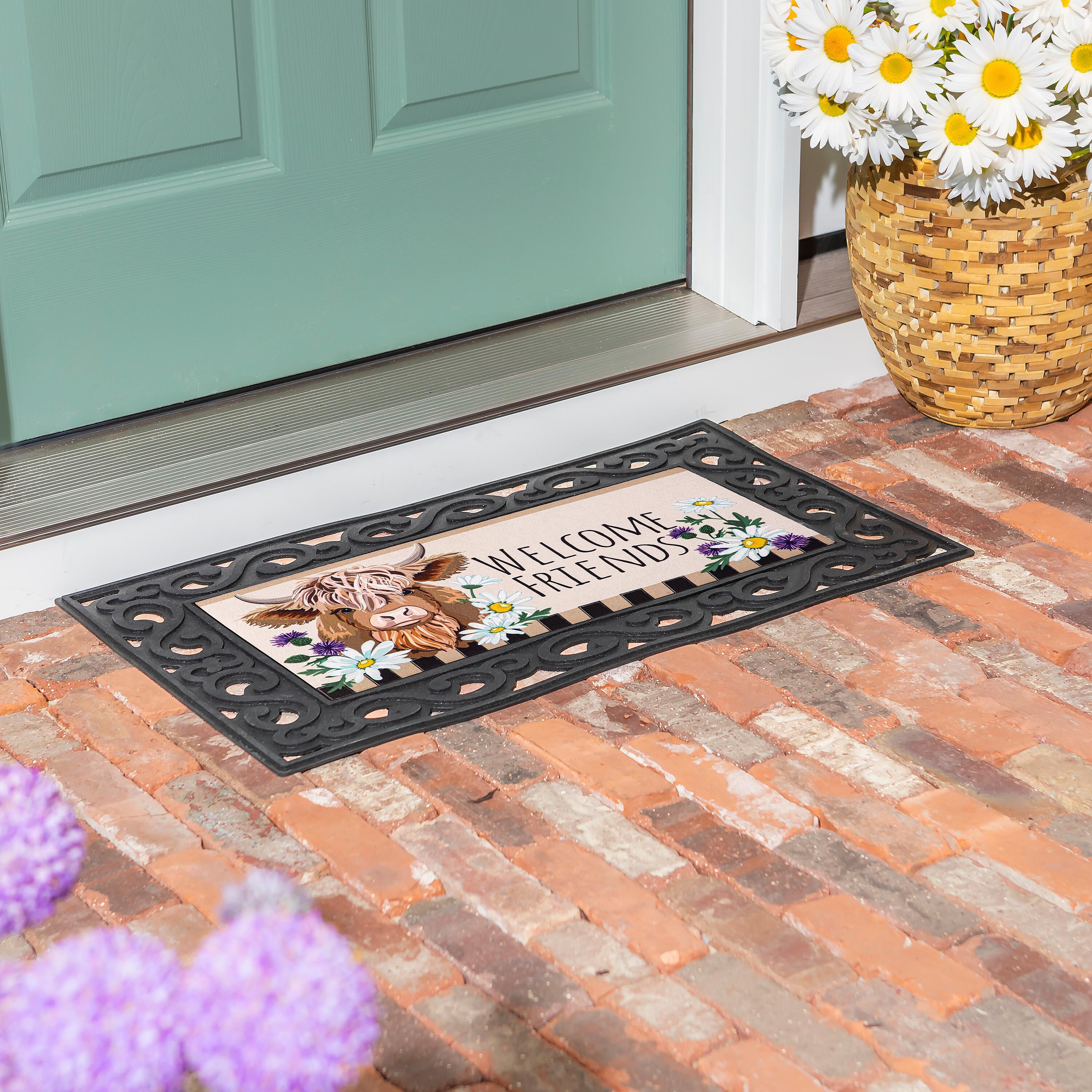 Highland Cow Welcome Friends Sassafras Switch Mat – Evergreen