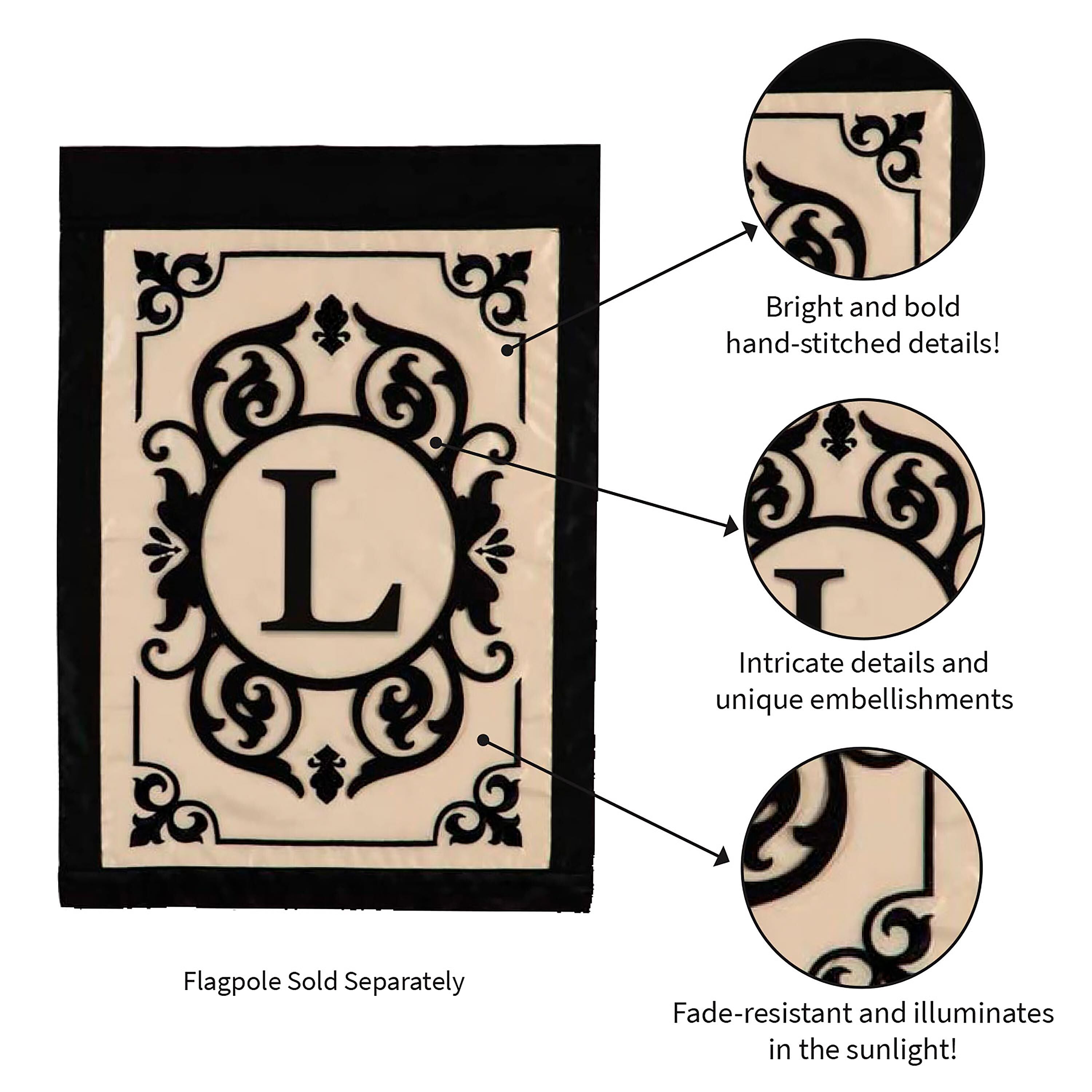 Evergreen Cambridge Monogram Garden Flag - Thumbnail 3