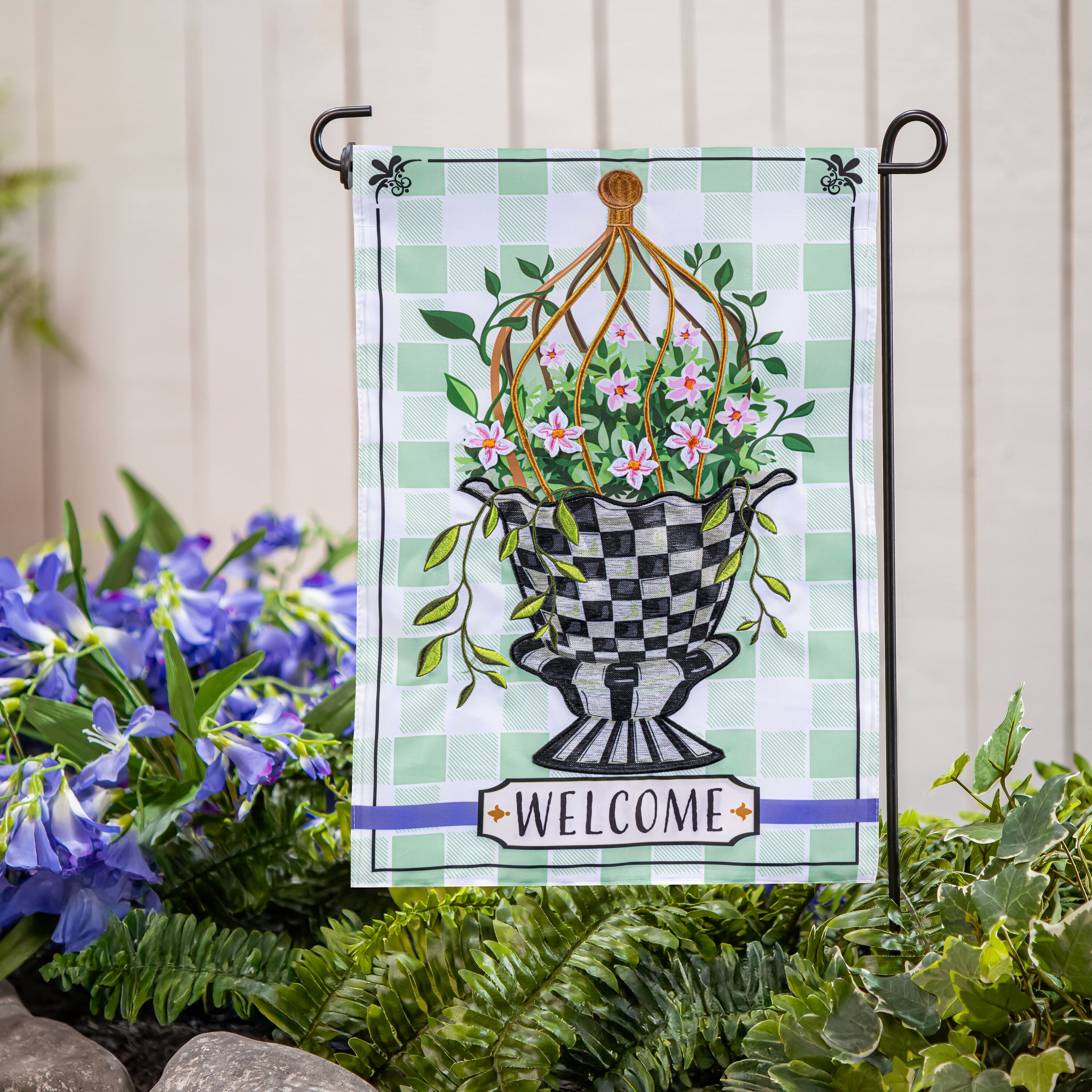 Evergreen Topiary Applique Garden Flag - Thumbnail 3
