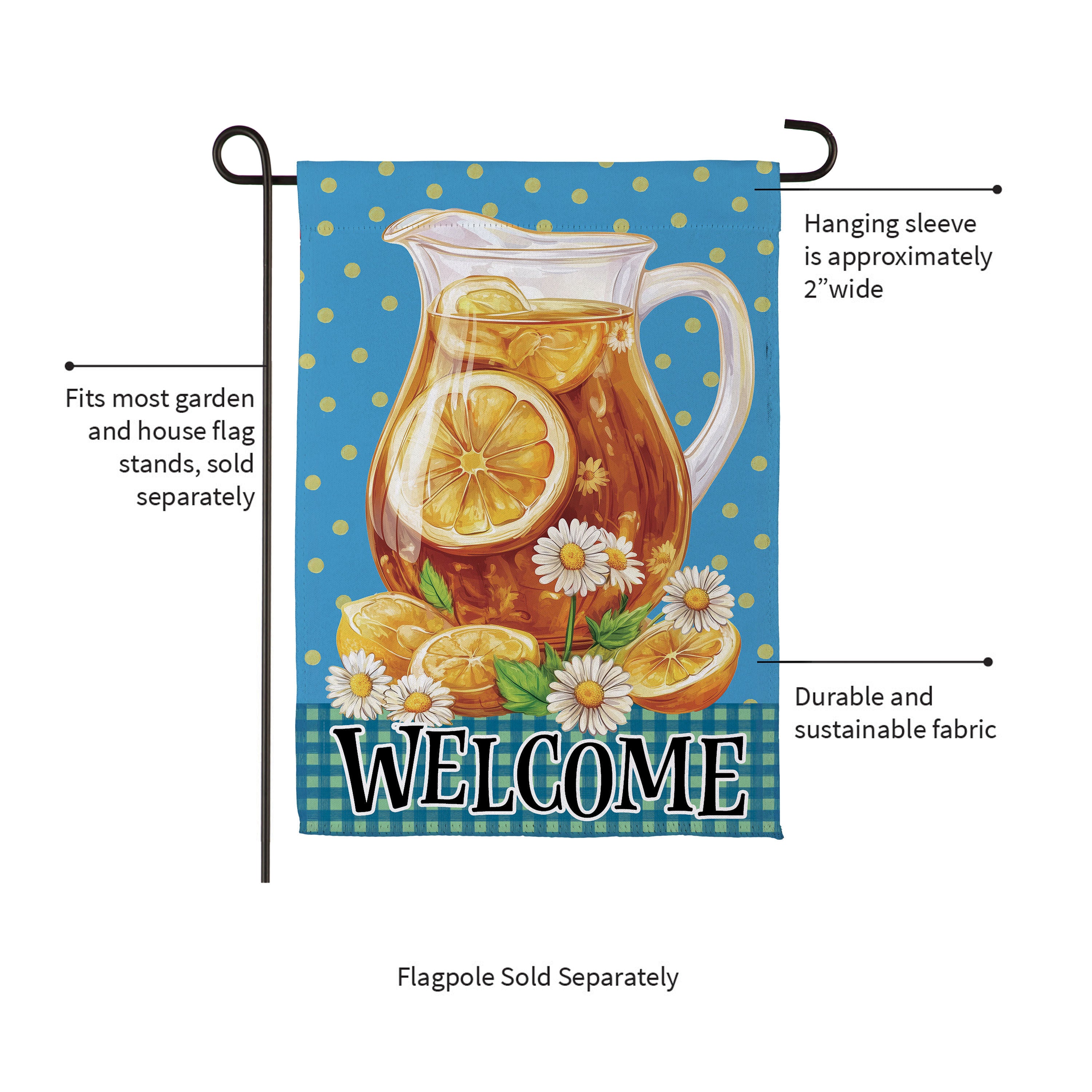 Evergreen Sweet Tea Welcome Garden Flag - Thumbnail 5