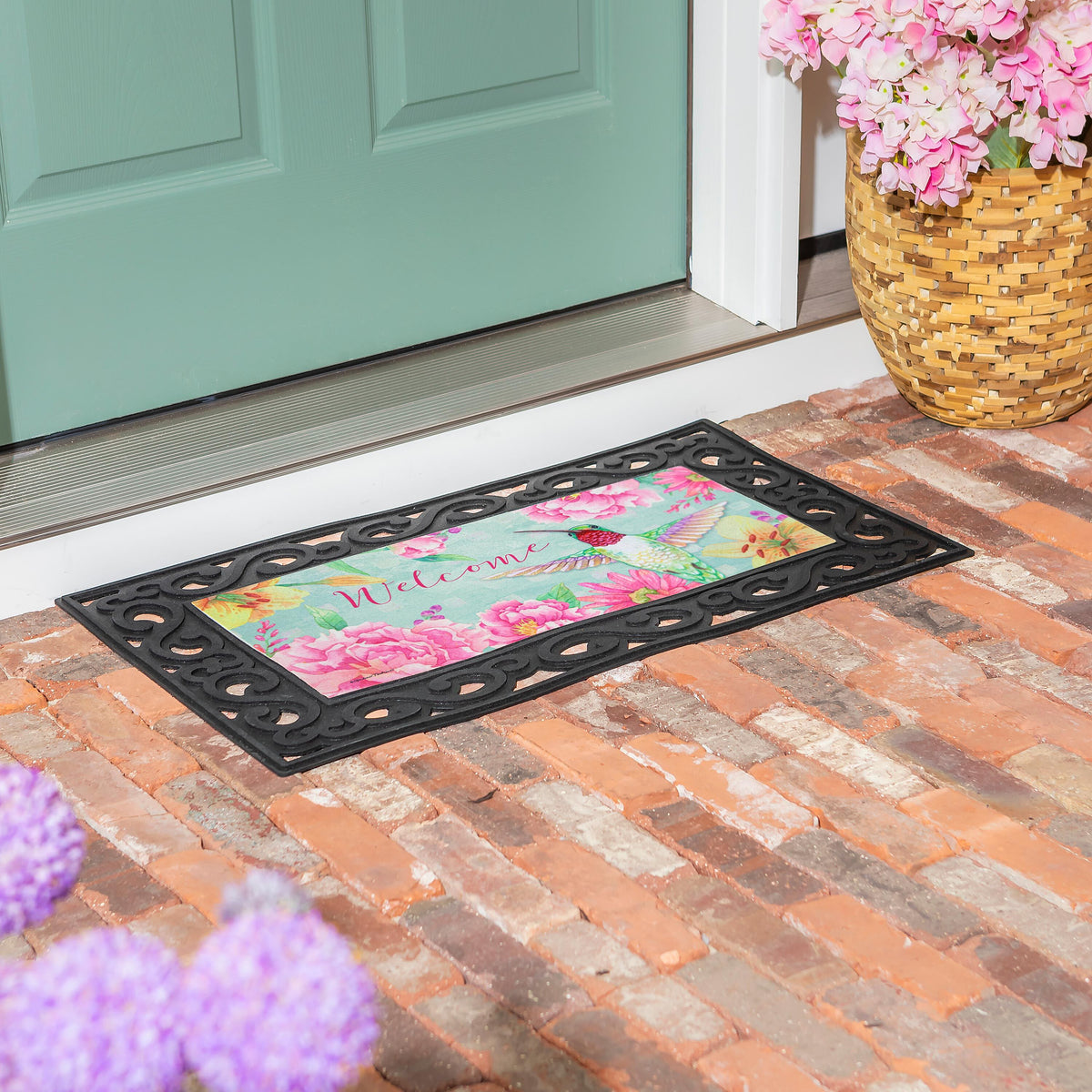 Hummingbird Welcome Mat Welcome Hummingbird Sassafras Switch Mat – Evergreen