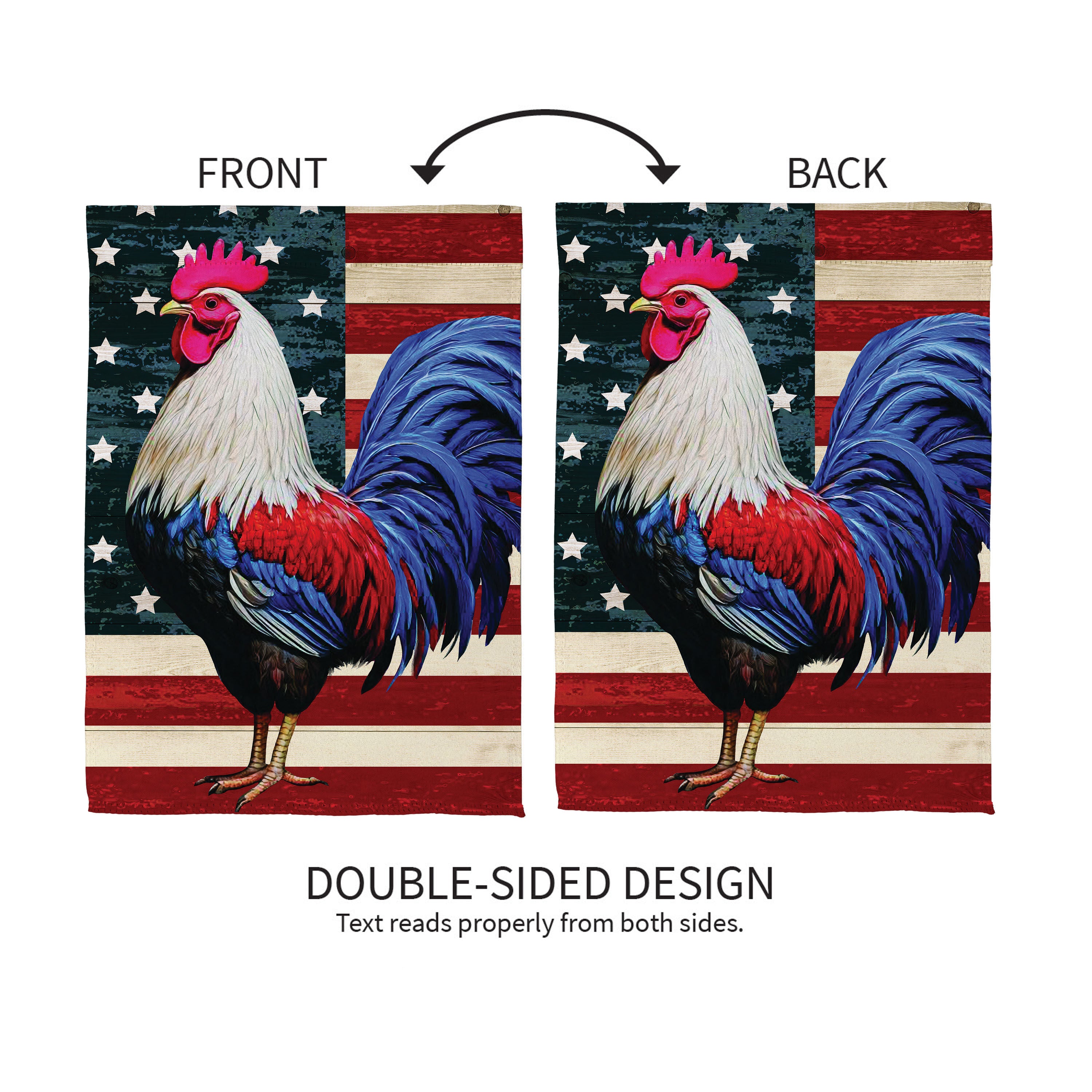 Evergreen All American Rooster Garden Flag - Thumbnail 3