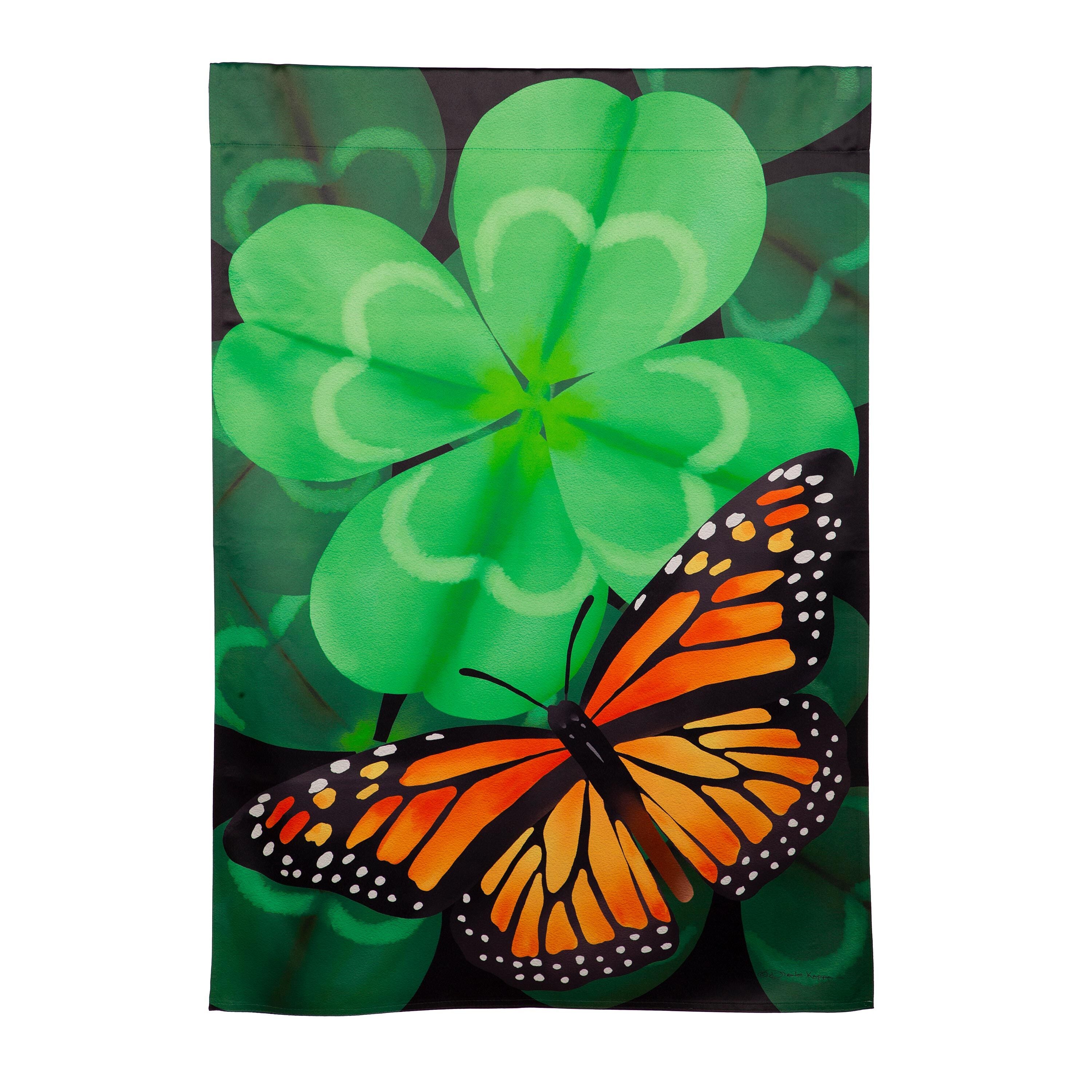Evergreen Butterfly Clover House Flag - Thumbnail 4
