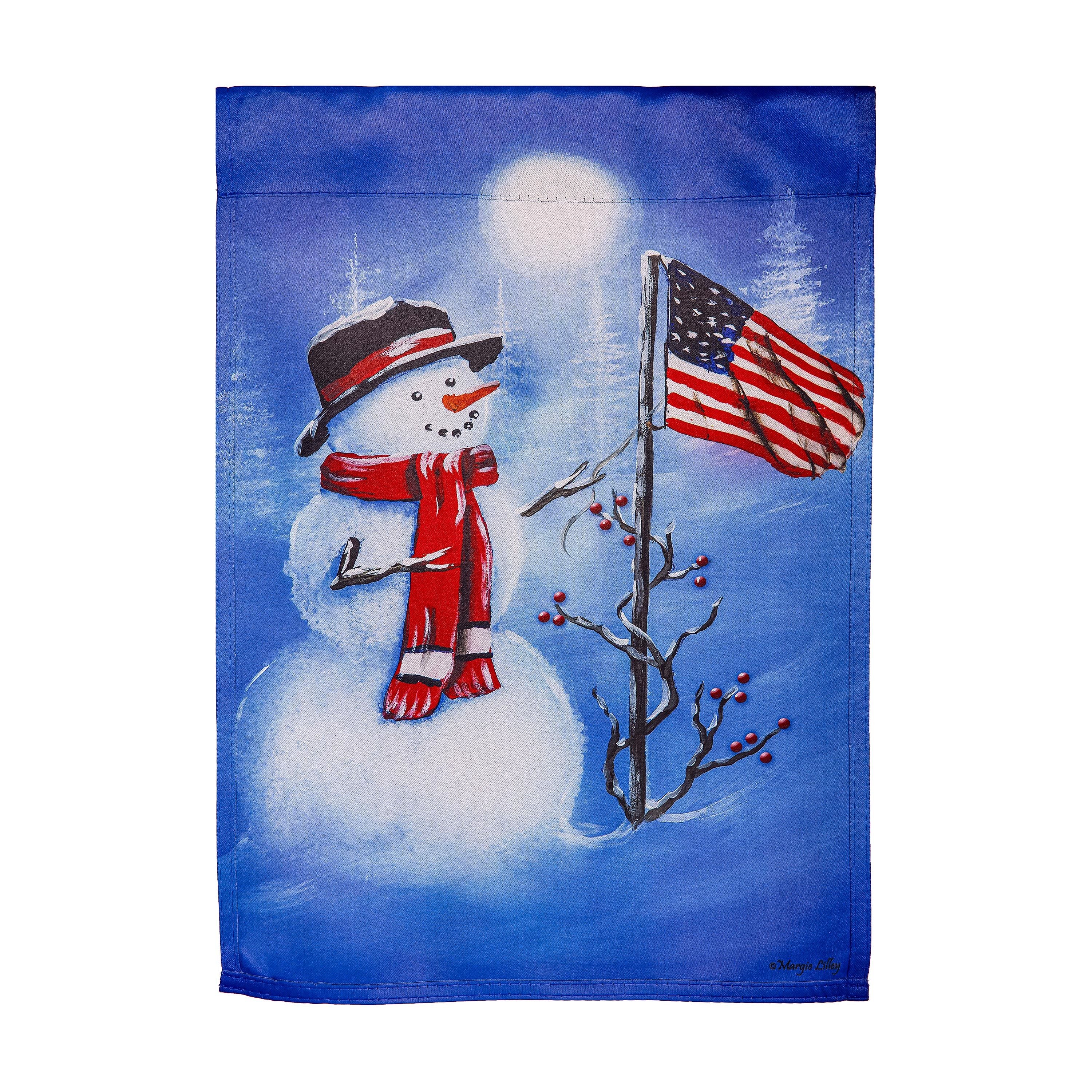 Evergreen Snowman Garden Flag - Thumbnail 2