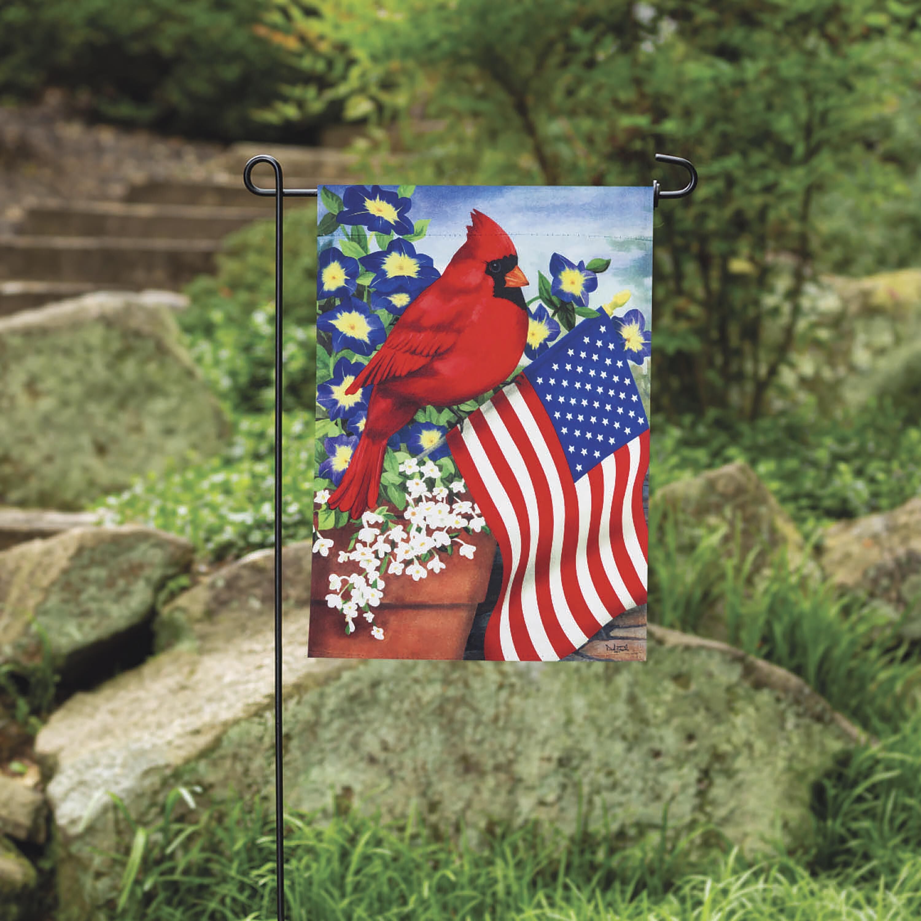 Evergreen Cardinal Glory Garden Flag - Thumbnail 3