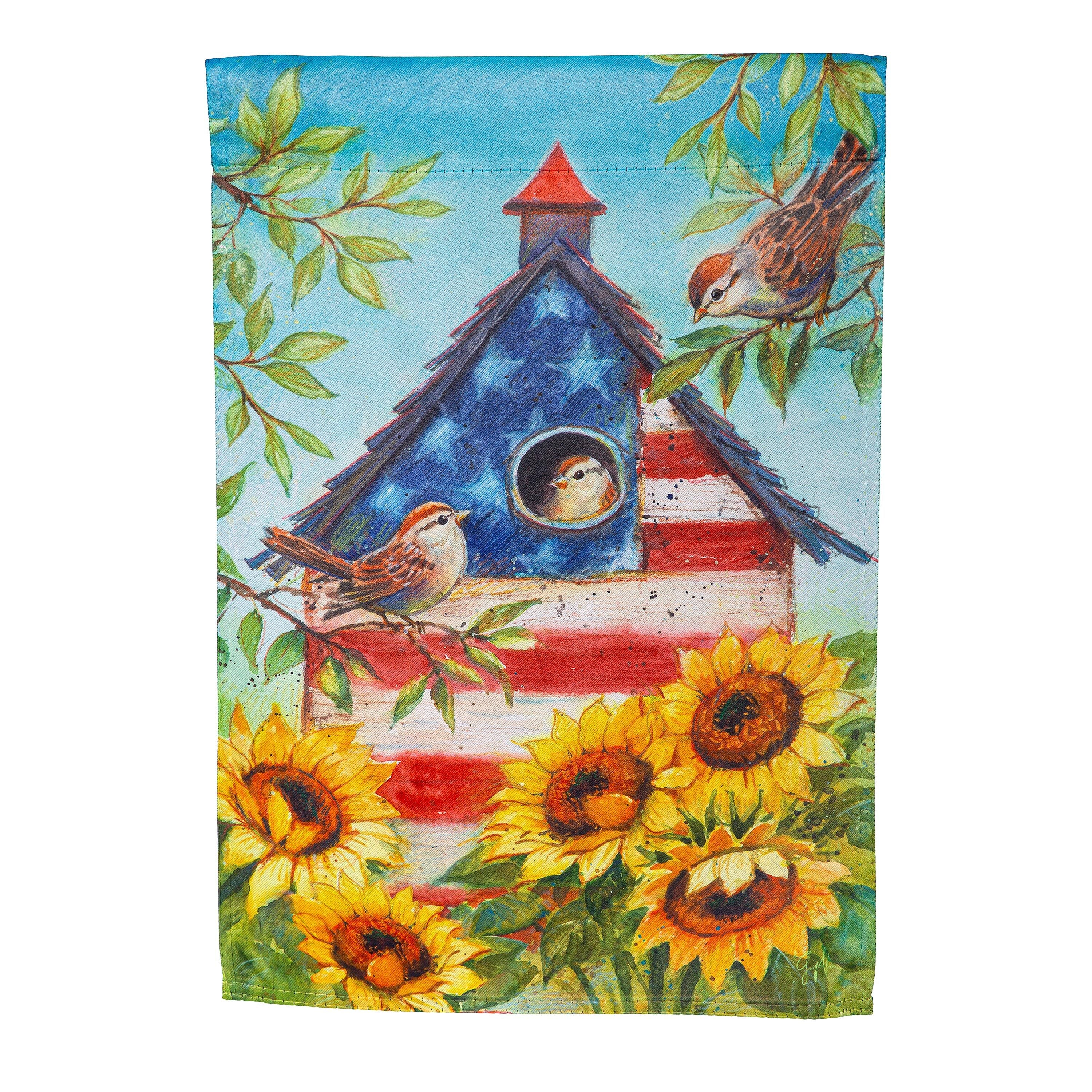 Evergreen Stars and Sparrows Garden Flag - Thumbnail 2