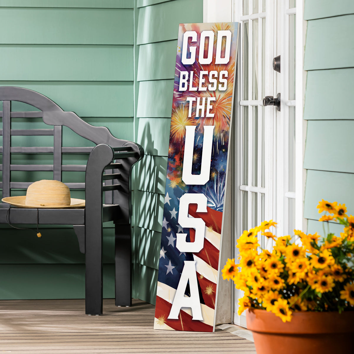Red White & Bloom Porch Leaner, USA, 46