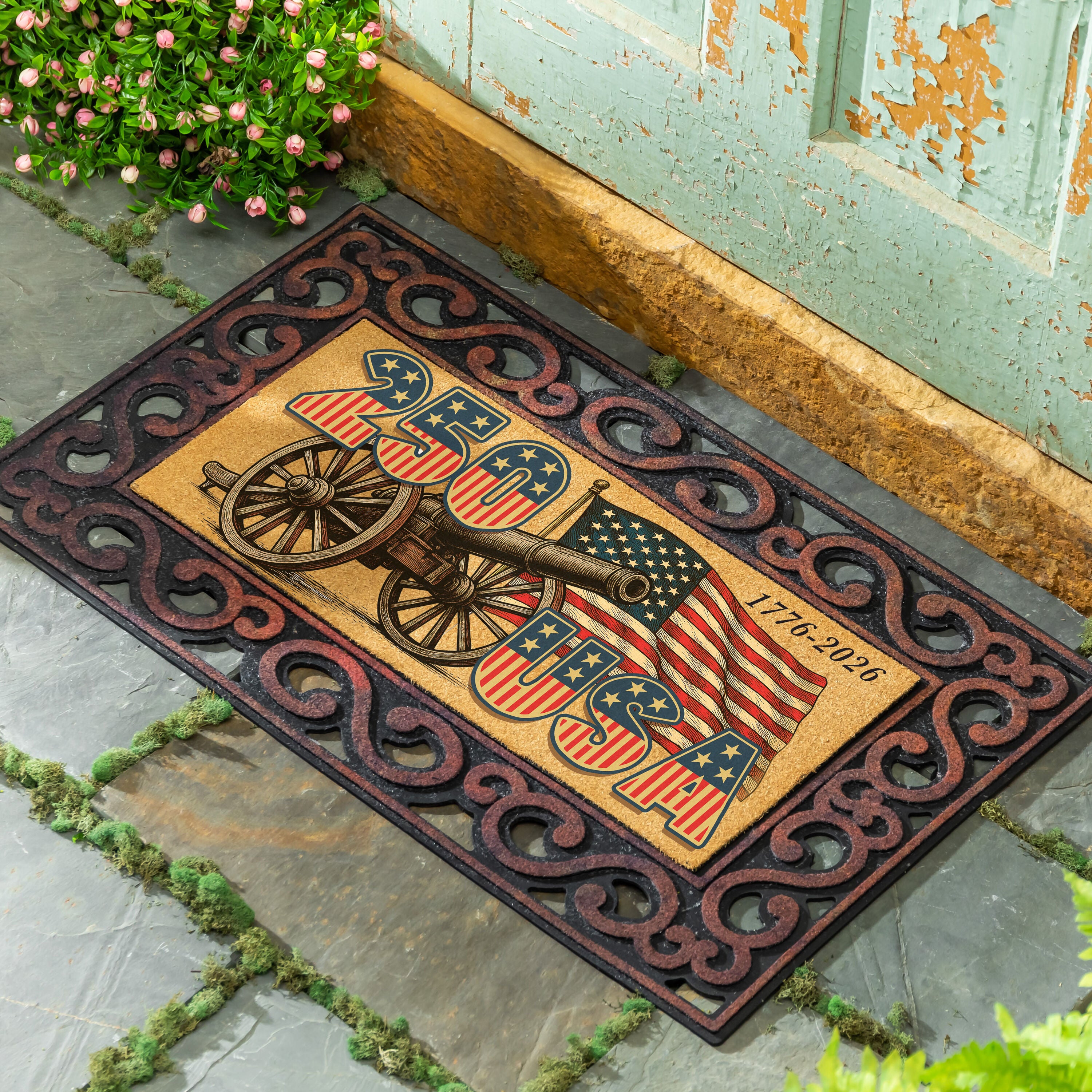 Red White & Bloom Flocked Coir Sassafras Switch Mat, 