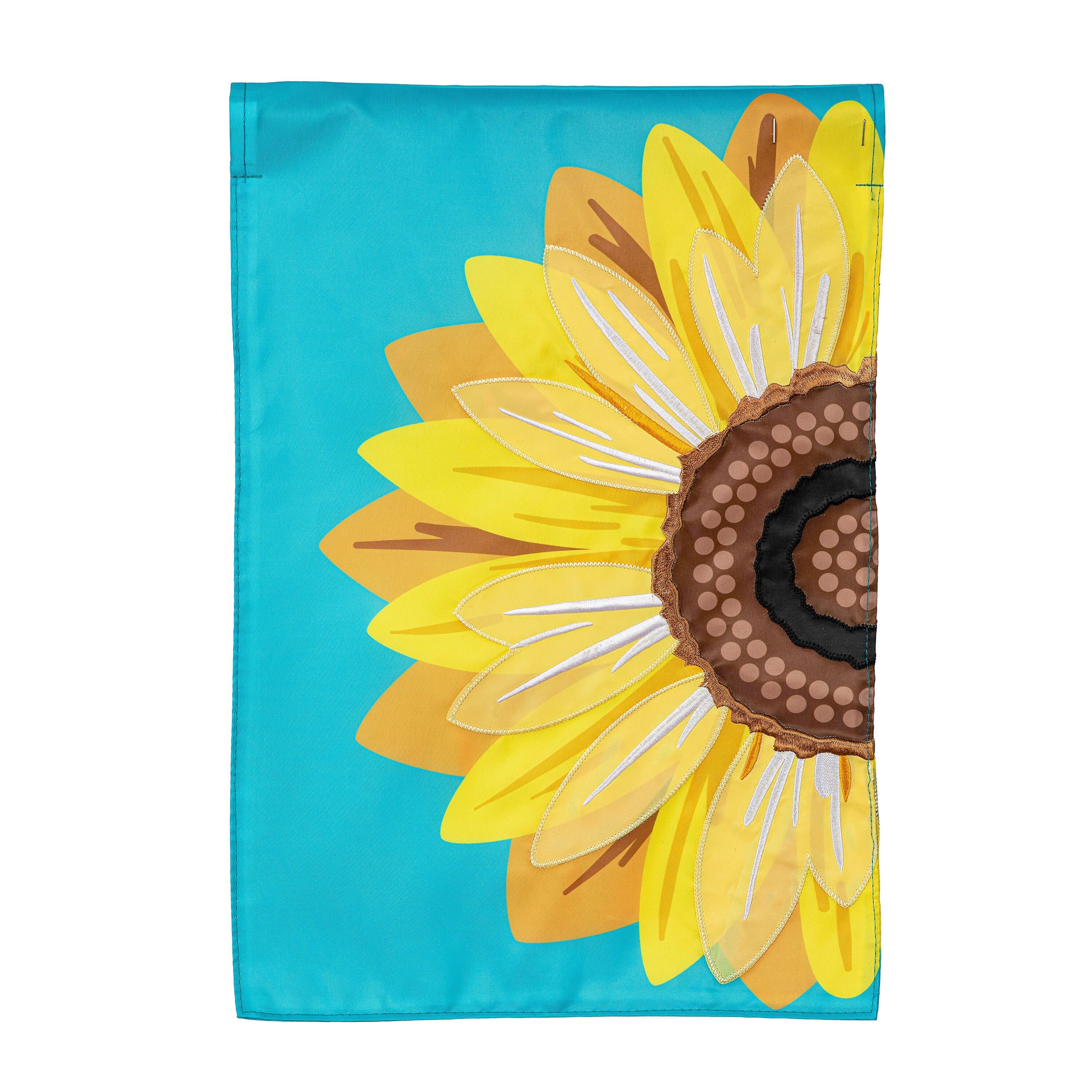Evergreen Sunflower Applique Garden Flag - Thumbnail 2