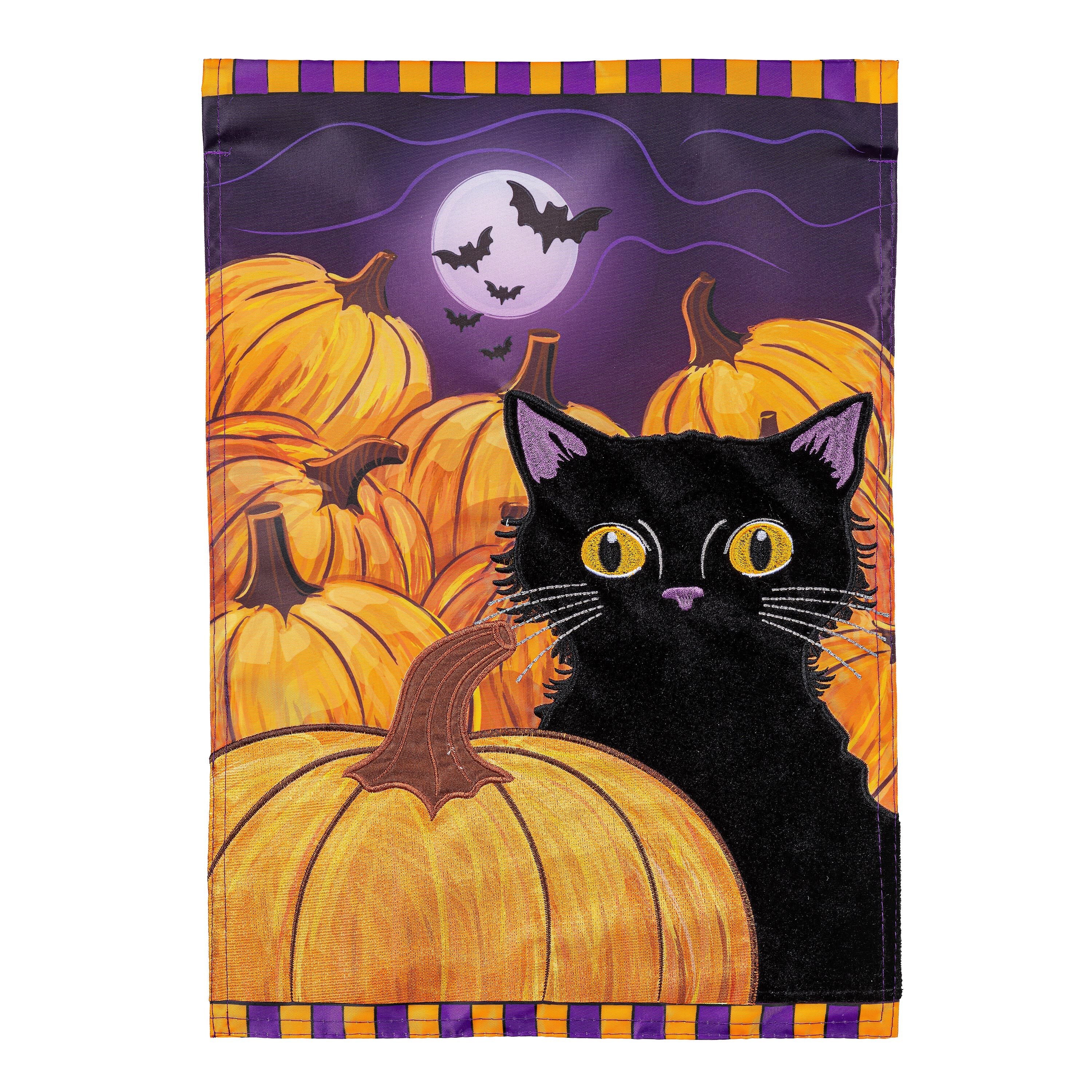 Evergreen Pumpkin Patch Cat Garden Flag - Thumbnail 2