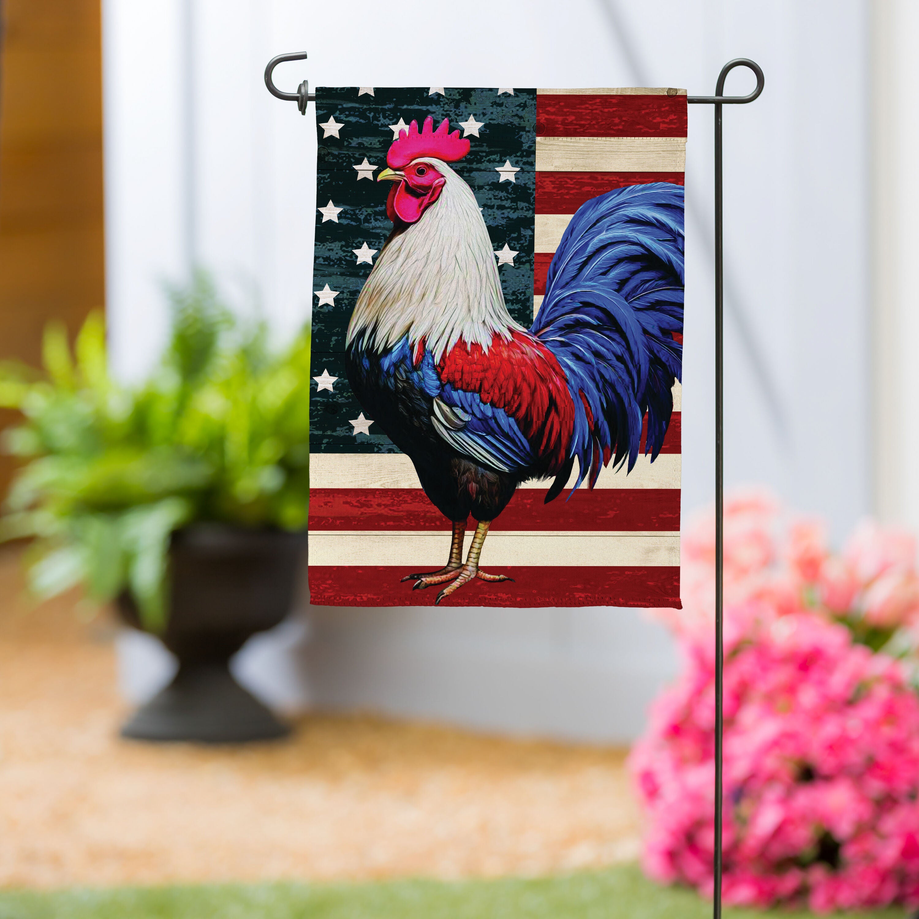 Evergreen All American Rooster Garden Flag - Thumbnail 5
