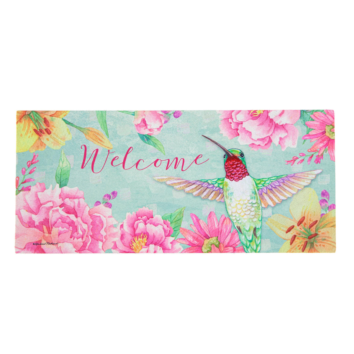 Hummingbird Welcome Mat Welcome Hummingbird Sassafras Switch Mat – Evergreen