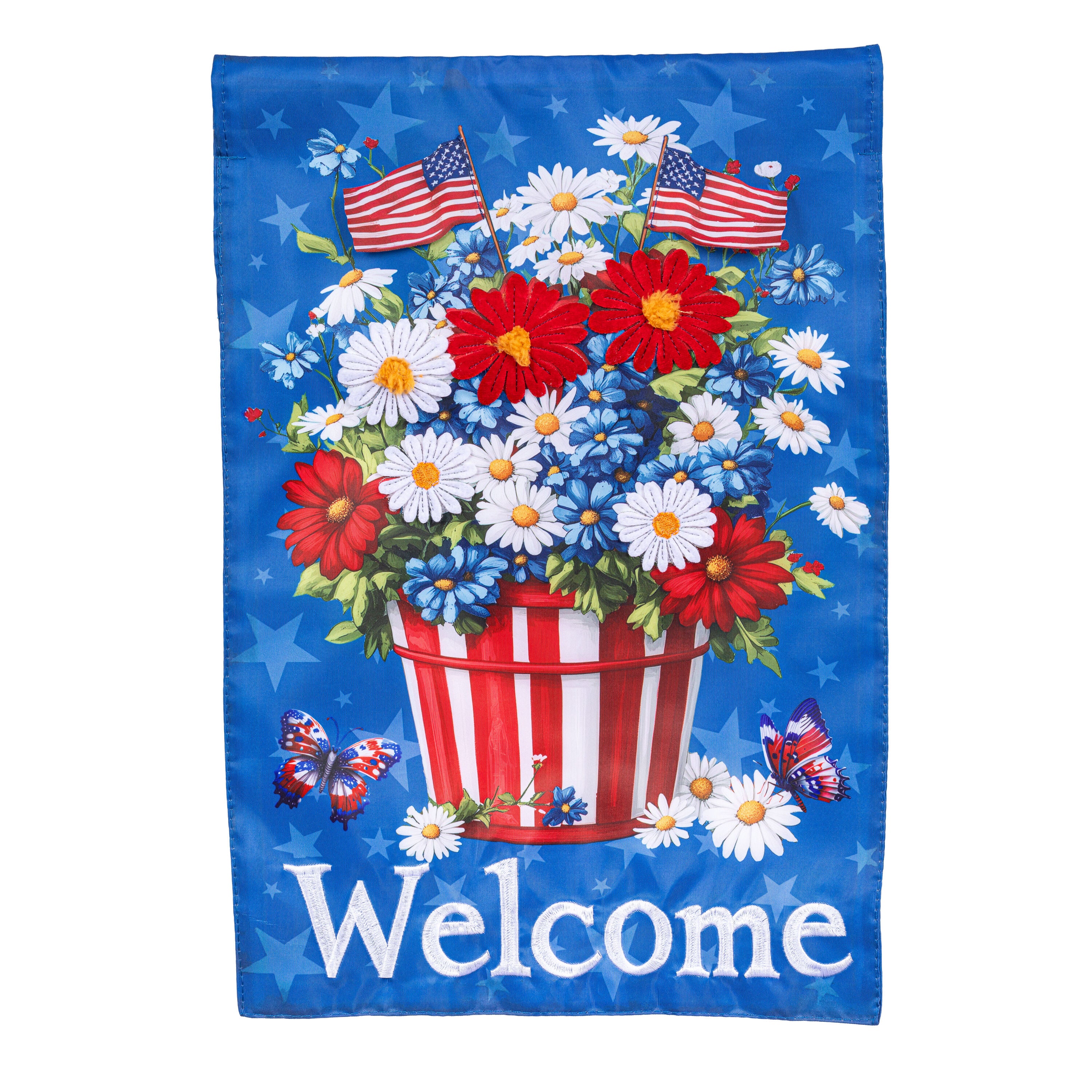 Evergreen Applique Garden Flag