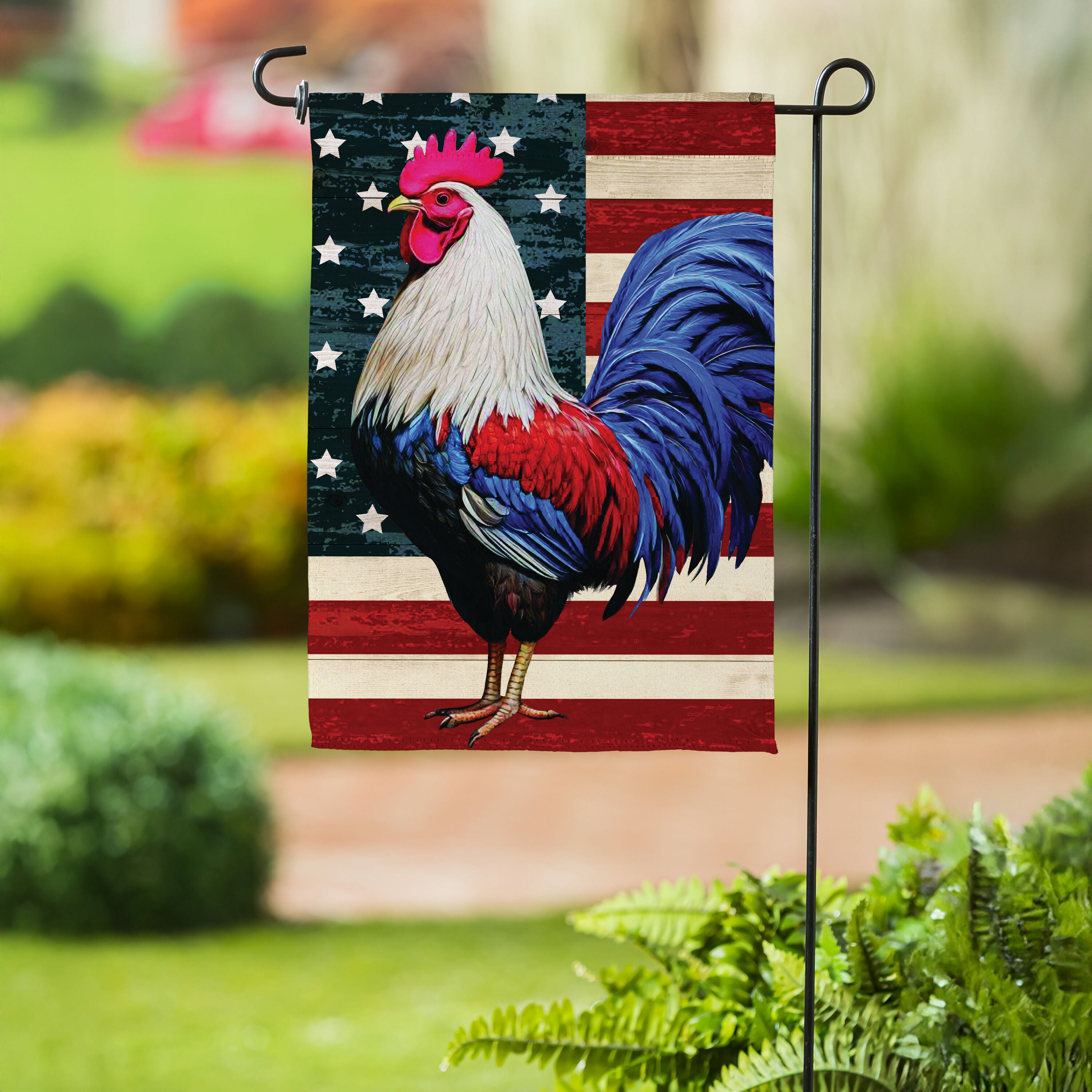 Evergreen All American Rooster Garden Flag - Thumbnail 2