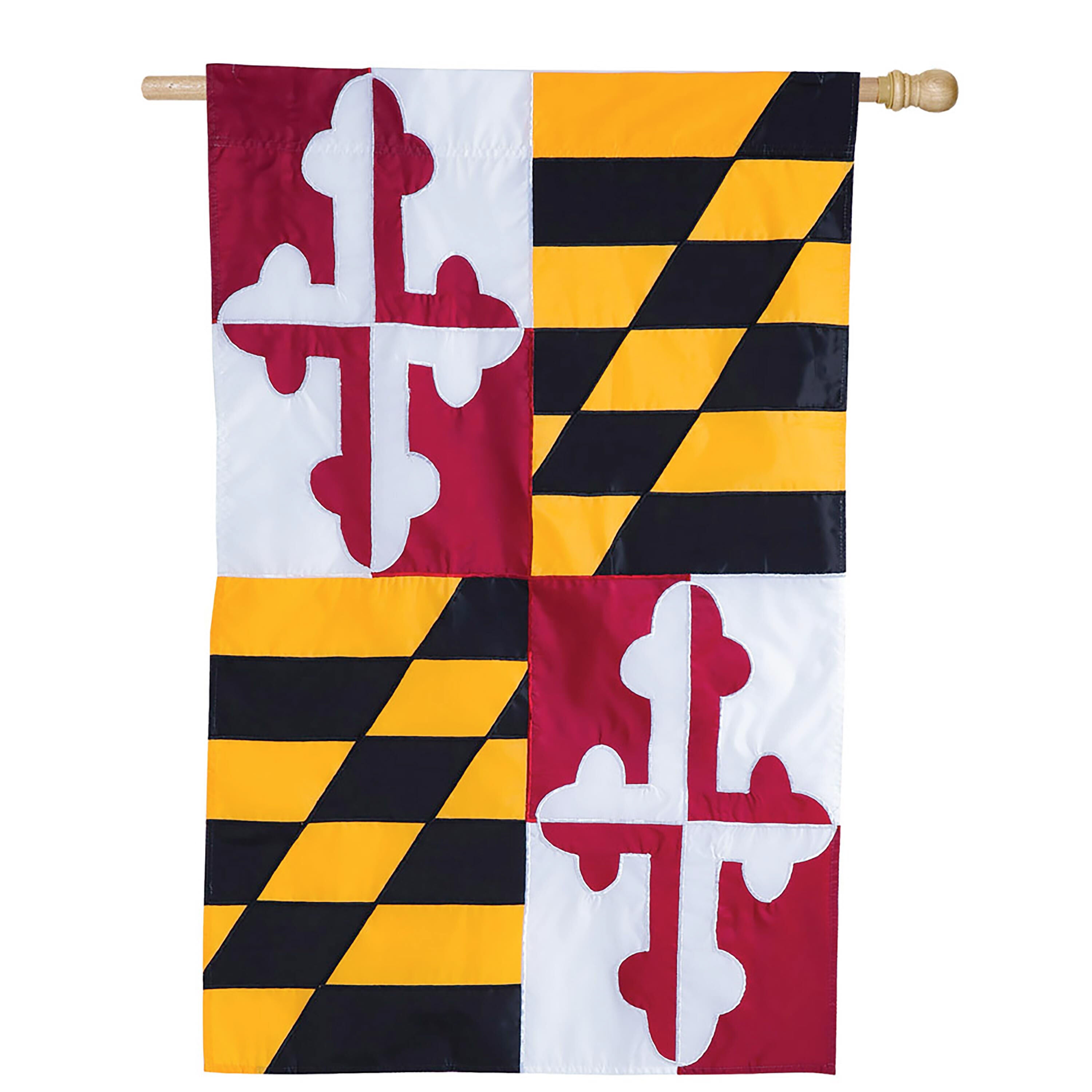 Maryland State Applique House Flag – Evergreen