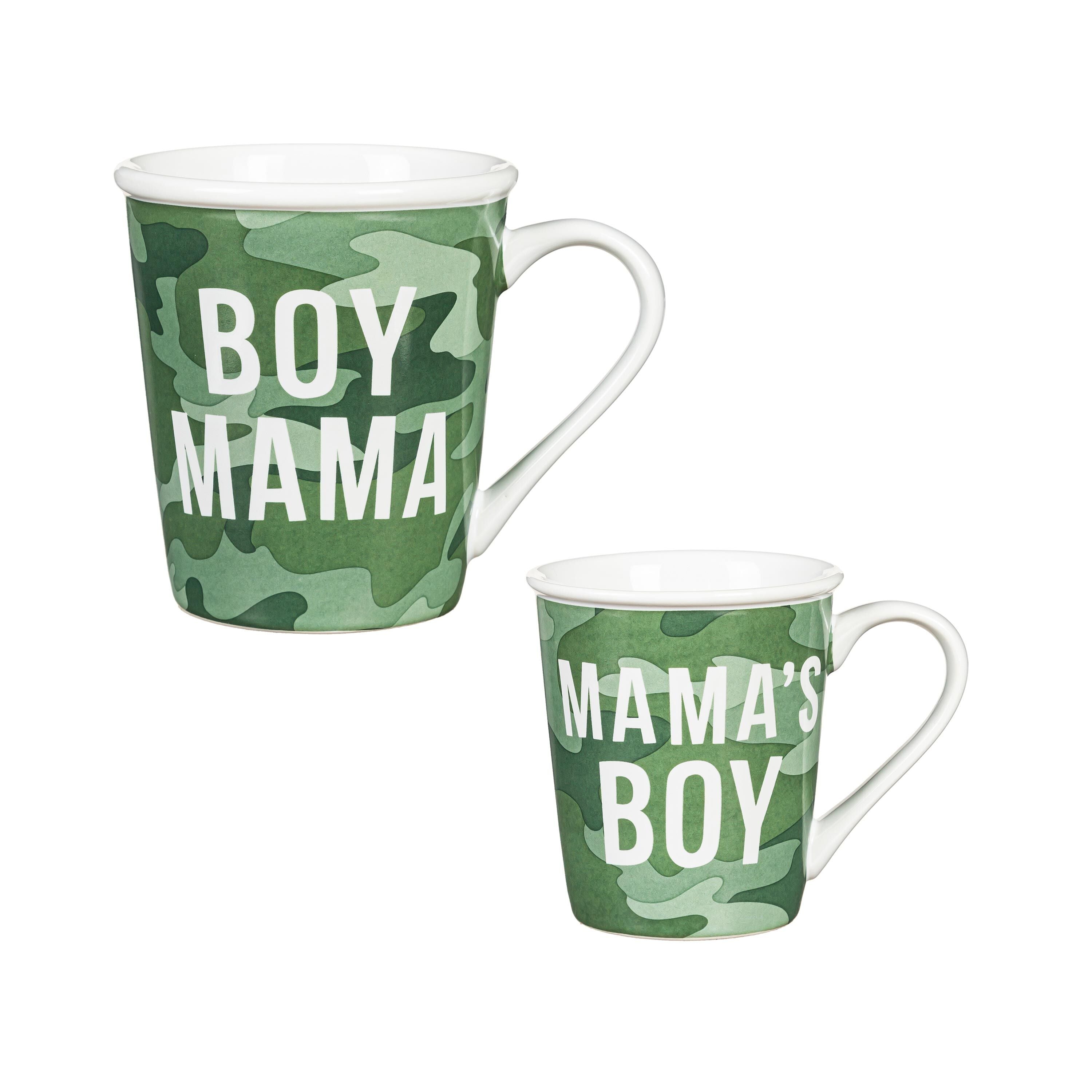 Mommy and Me Ceramic Cup Gift Set, 16 oz. and 8 oz., Boy Mama