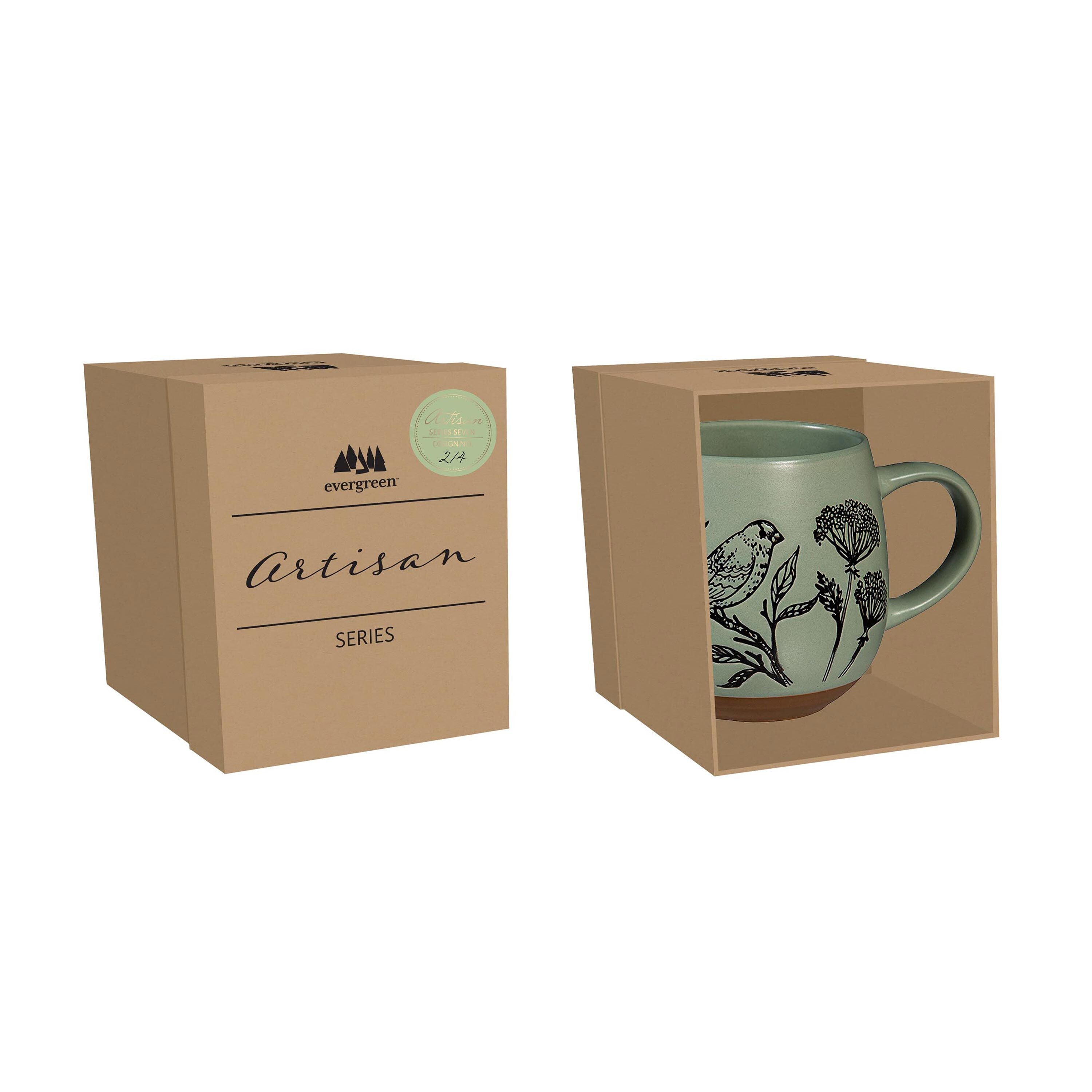 Artisan Series VII Green Ceramic Cup, 15oz, Giftbox – Evergreen