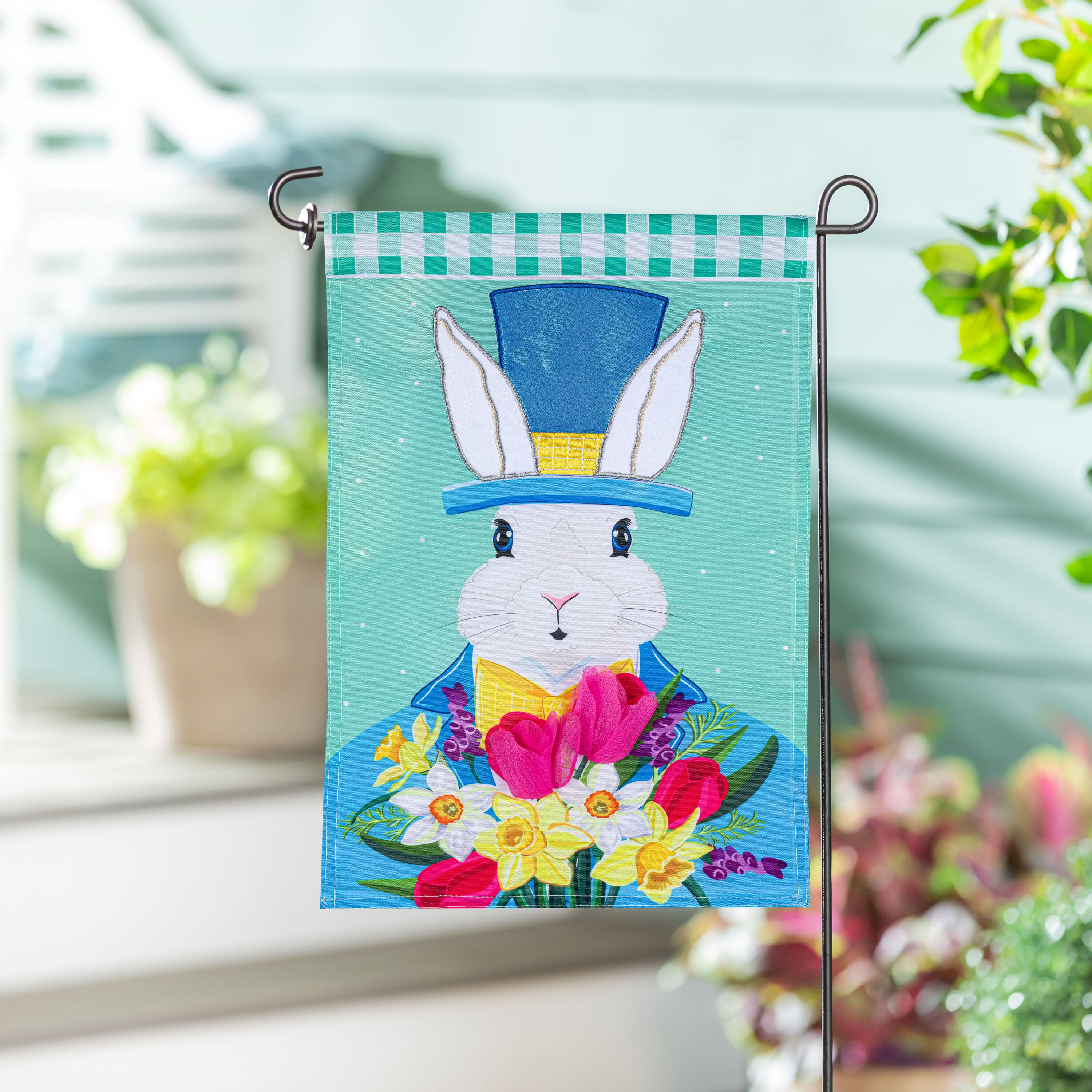 Evergreen Mister Easter Bunny Garden Flag