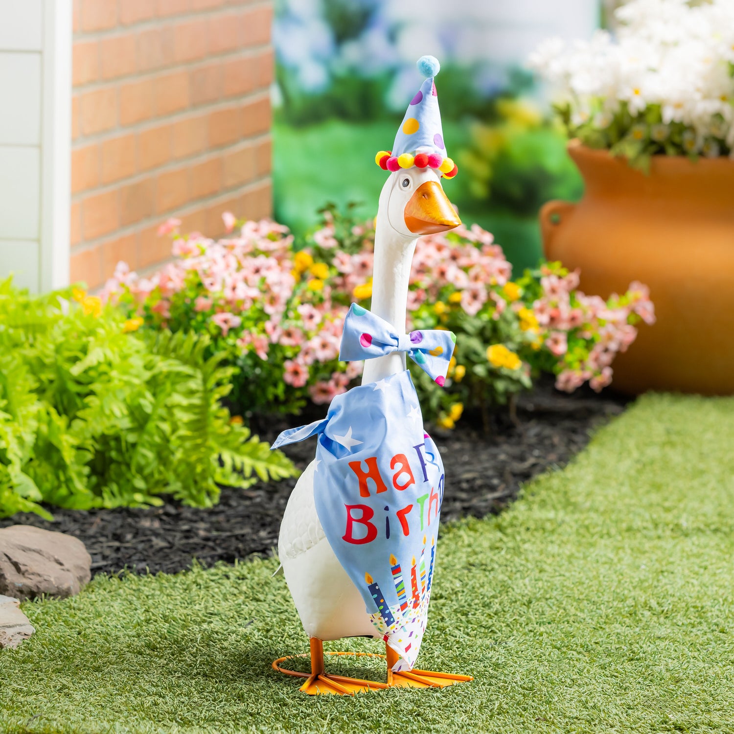 dress up goose Evergreen Porch Goose Birthday Boy Outfit