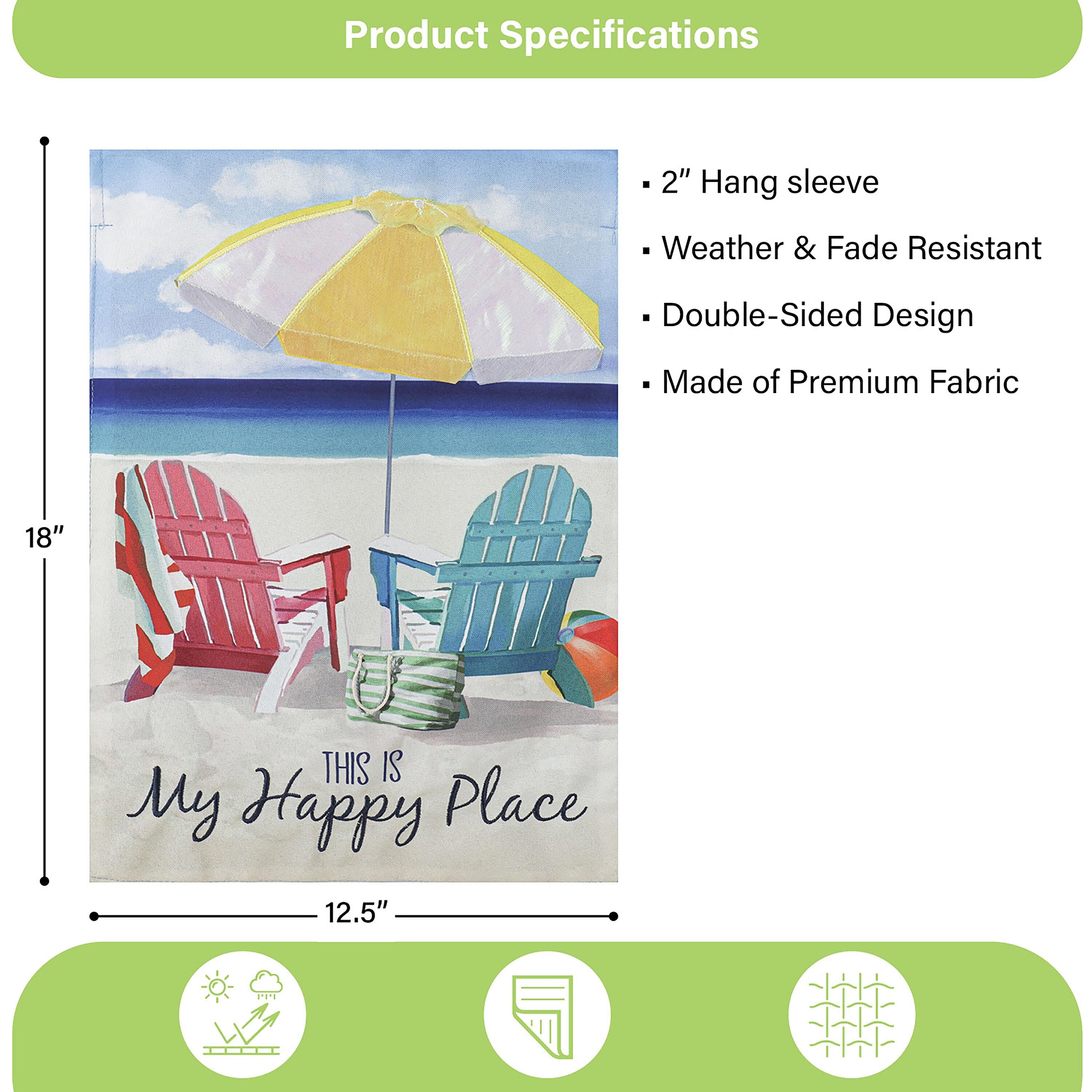 Evergreen Garden Linen Flag - Thumbnail 3