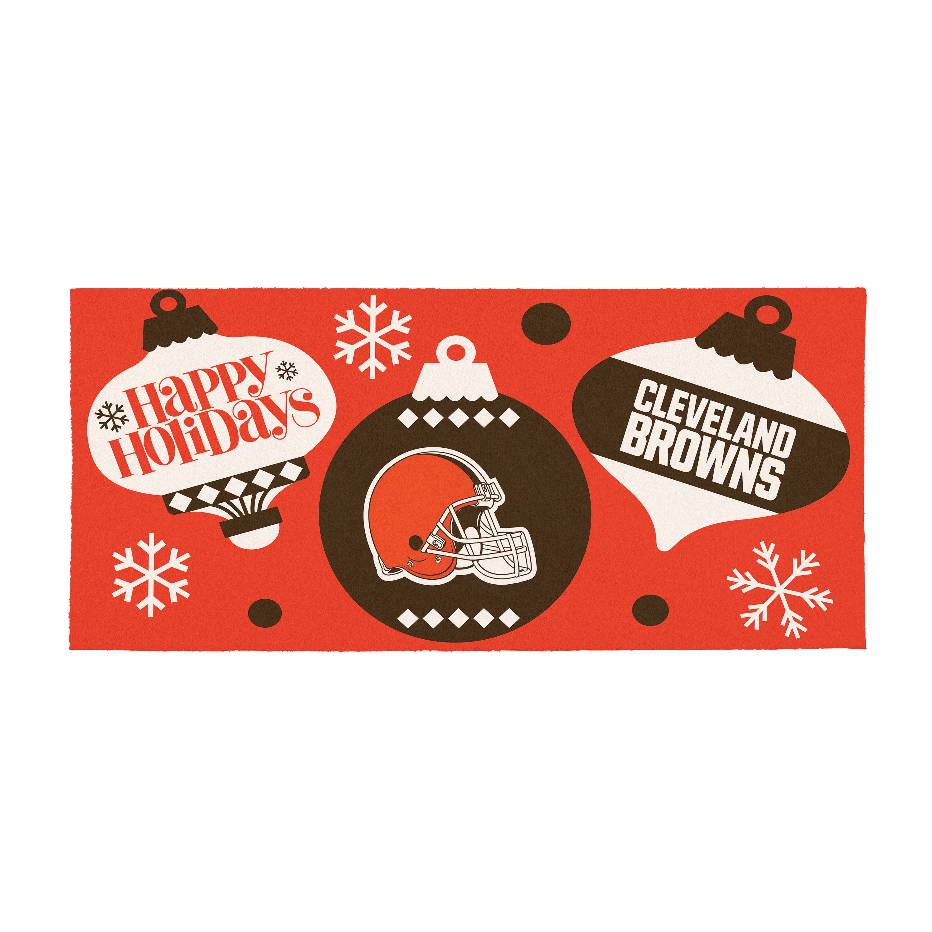 Cleveland Browns Holiday Flocked Coir Sassafras Switch Mat, 22