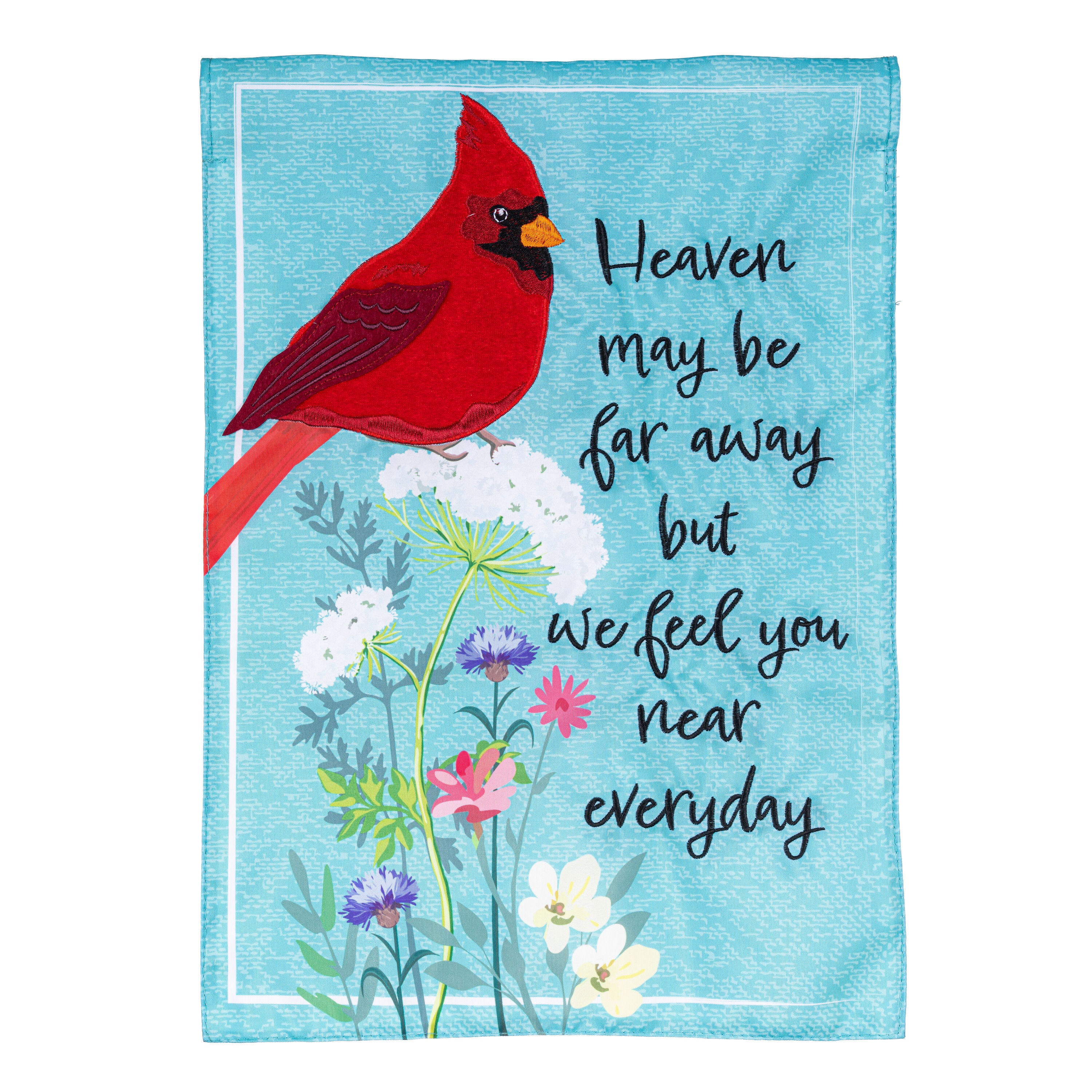 Evergreen Cardinal Memorial Garden Flag