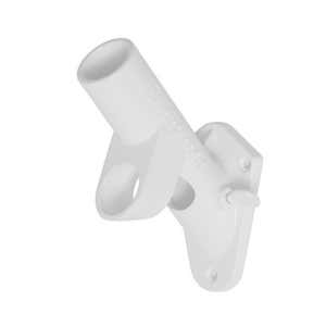 White Finish 2-Position Cast Iron House Flag Bracket