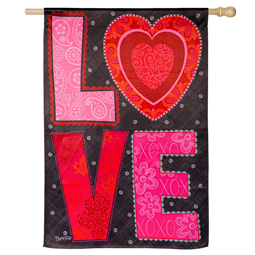 Love Heart House Suede Flag