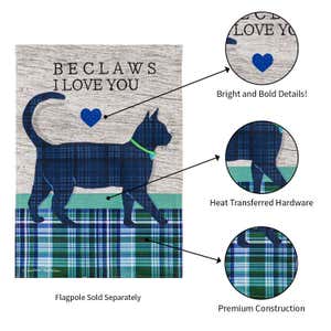 Beclaws I Love You Garden Burlap Flag