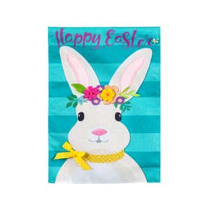 Easter Bunny Garden Burlap Flag