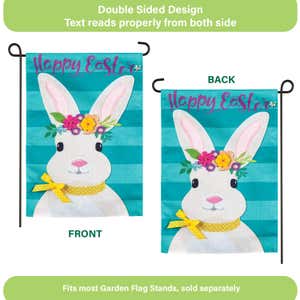 Easter Bunny Garden Burlap Flag