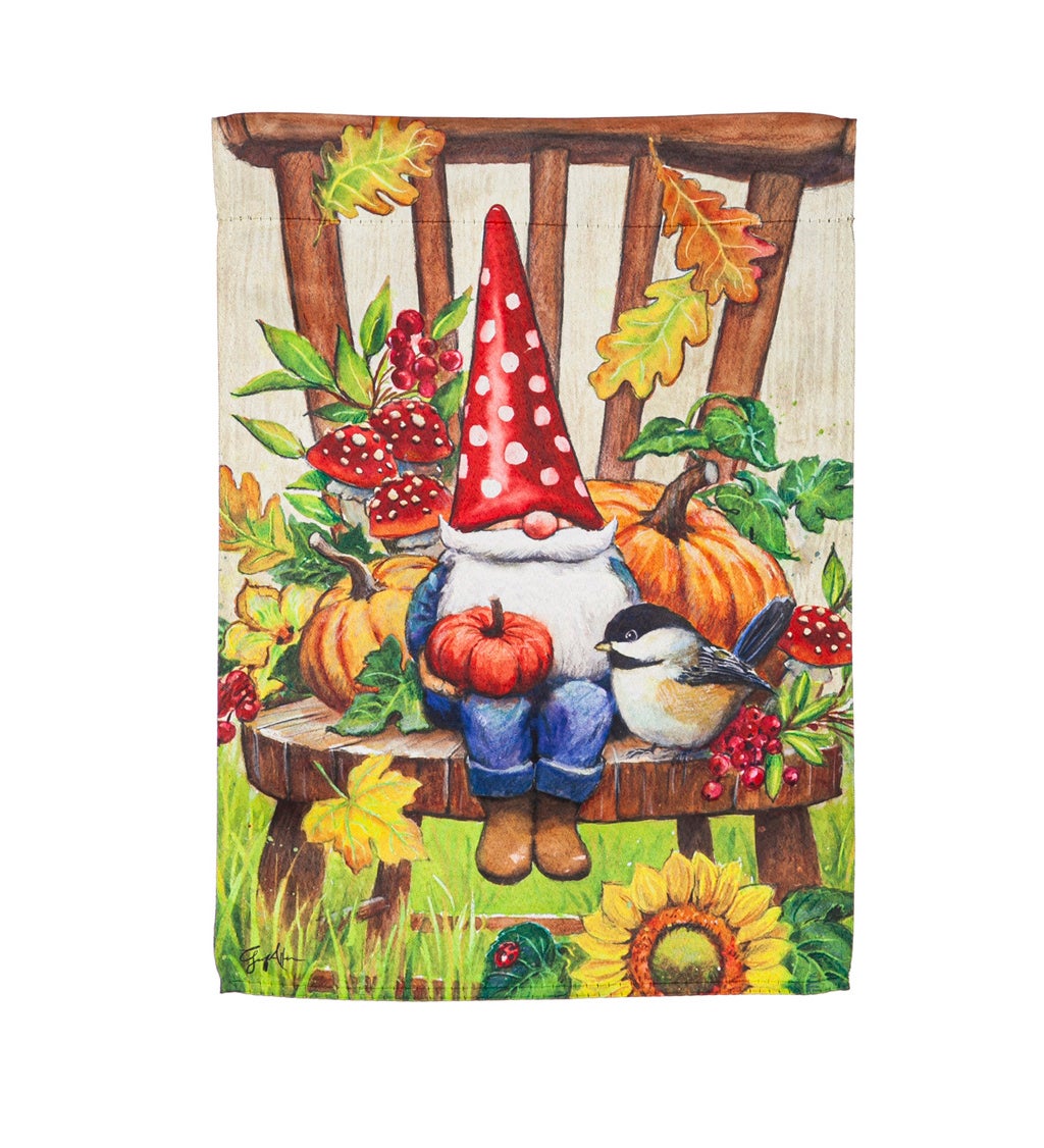 Gnomes and Friends Garden Suede Flag