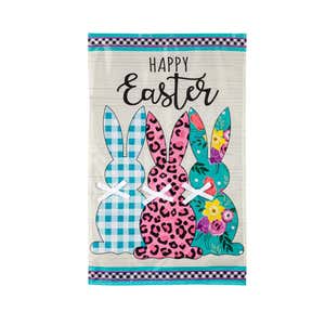 Bright Bunnies House Applique Flag