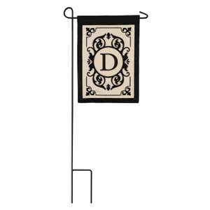 Cambridge Monogram Garden Applique Flag, Letter D