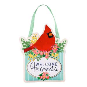 Spring Floral Cardinal Door Decor