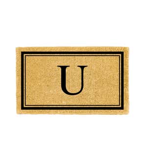 Monogram "U", Woven Coir Mat, 30 X 18"