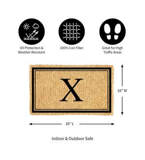 Monogram "X", Woven Coir Mat, 30 X 18"