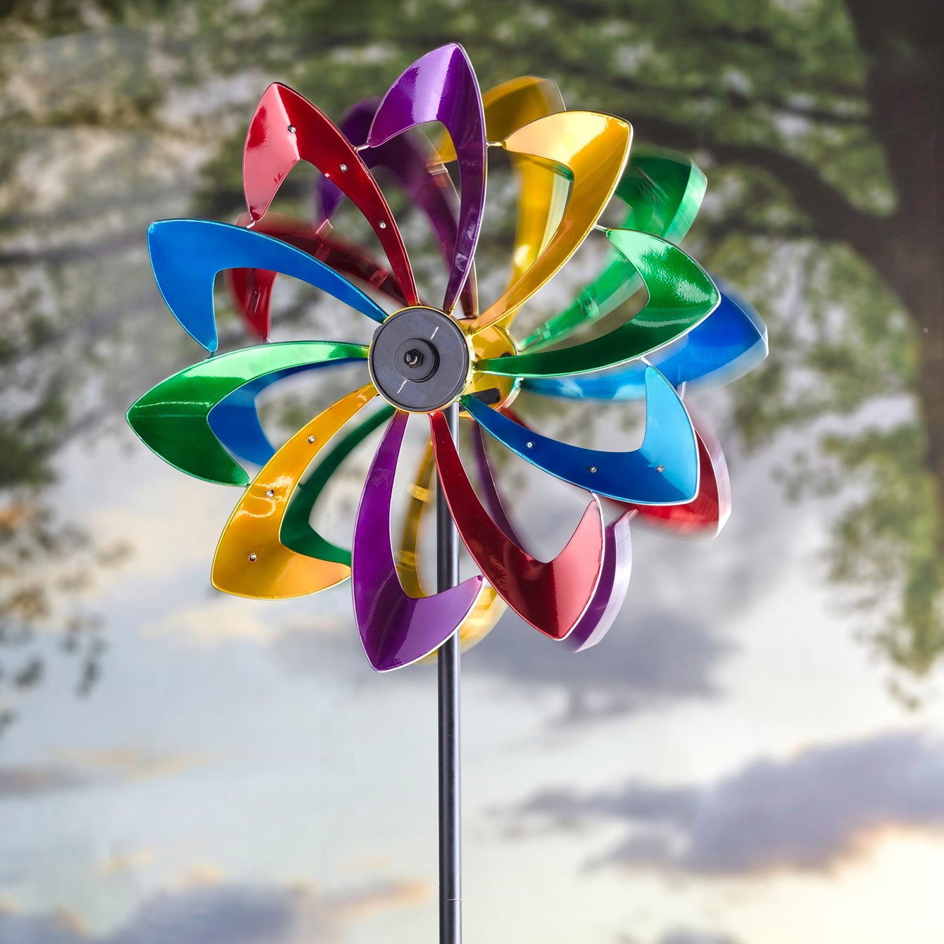 Gazing Sun Design Wind Spinner - 12 – Garden Wind Spinners